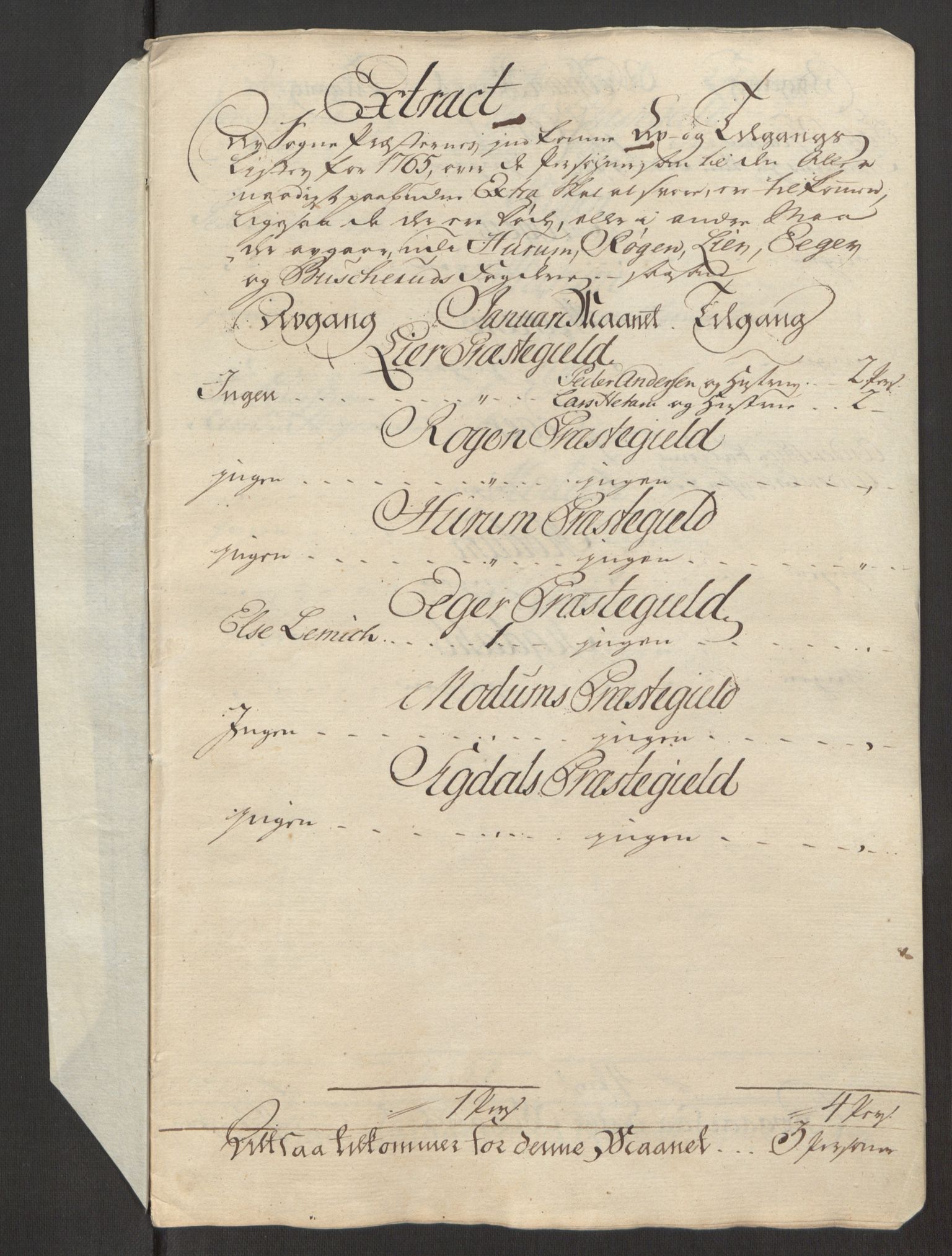 Rentekammeret inntil 1814, Reviderte regnskaper, Fogderegnskap, RA/EA-4092/R31/L1834: Ekstraskatten Hurum, Røyken, Eiker, Lier og Buskerud, 1765, p. 456