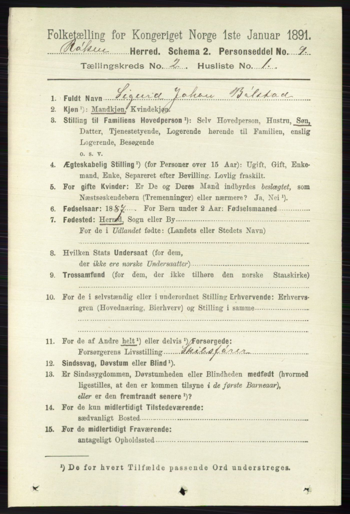 RA, 1891 census for 0627 Røyken, 1891, p. 556