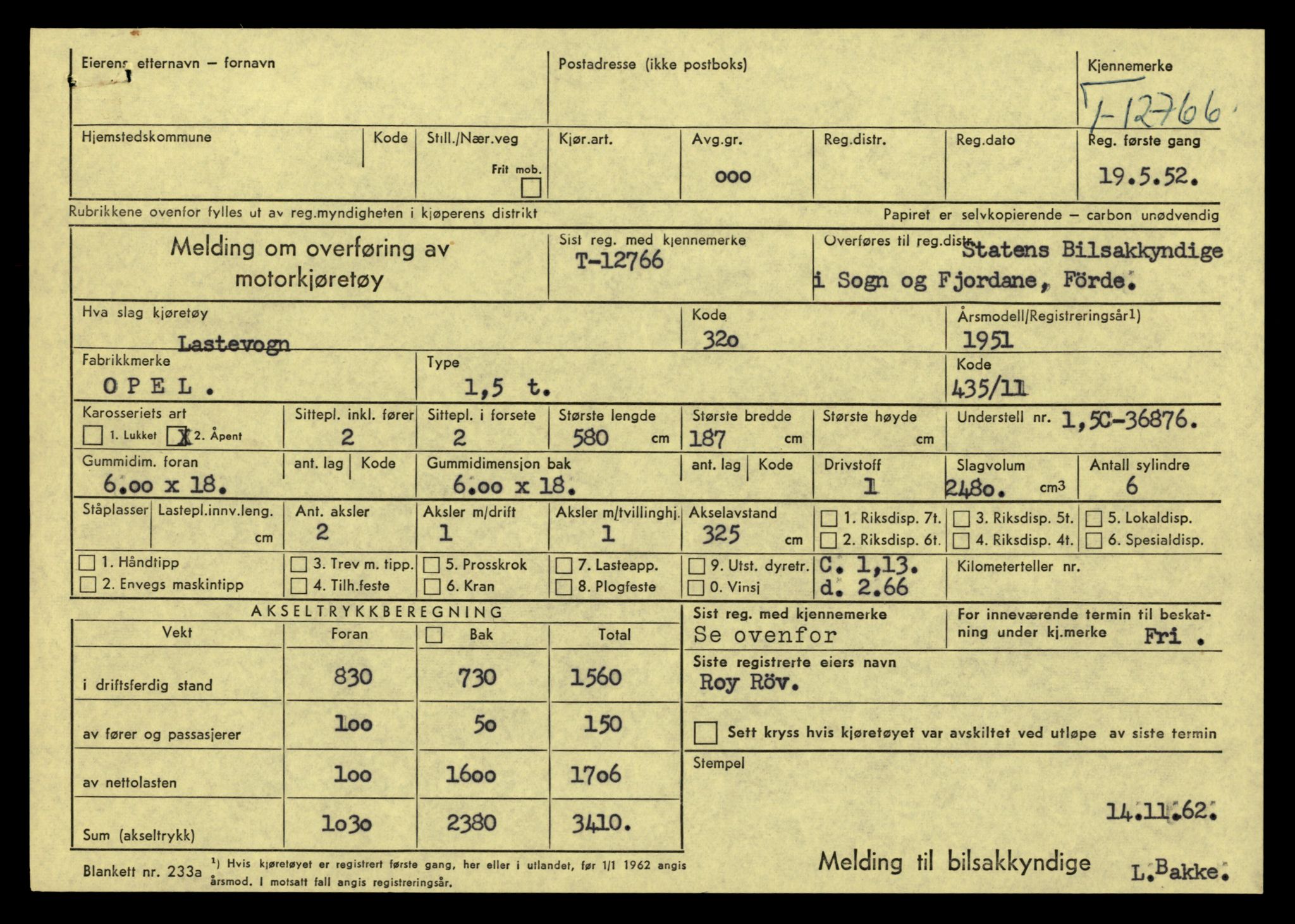 Møre og Romsdal vegkontor - Ålesund trafikkstasjon, AV/SAT-A-4099/F/Fe/L0035: Registreringskort for kjøretøy T 12653 - T 12829, 1927-1998, p. 2652