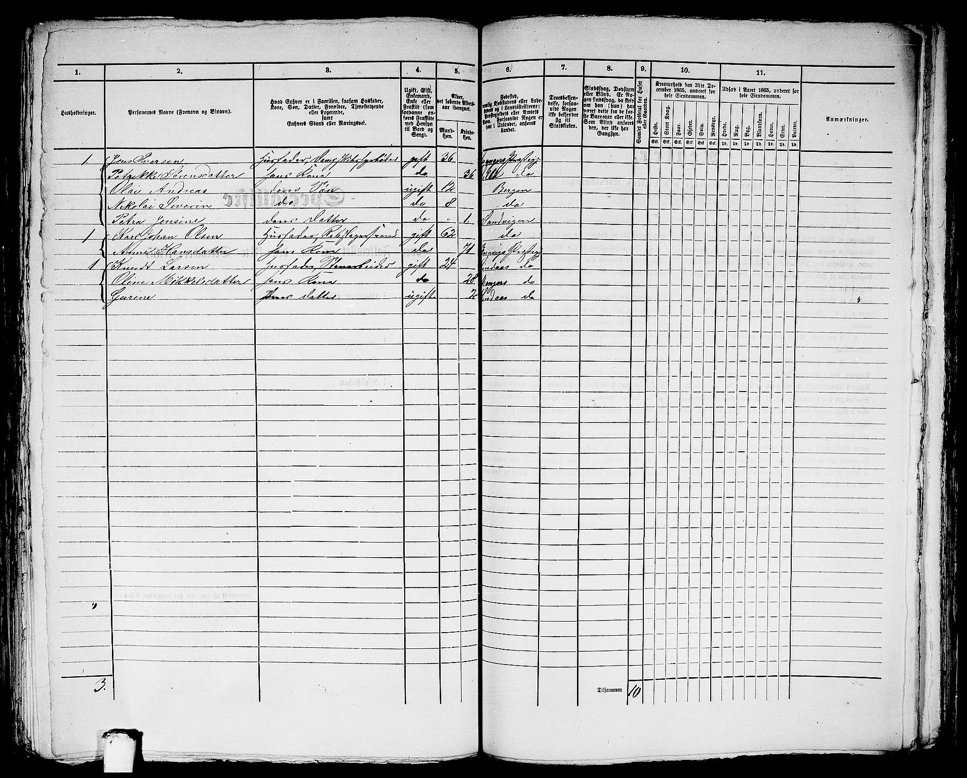 RA, 1865 census for Bergen Landdistrikt/Domkirken og Korskirken, 1865, p. 246