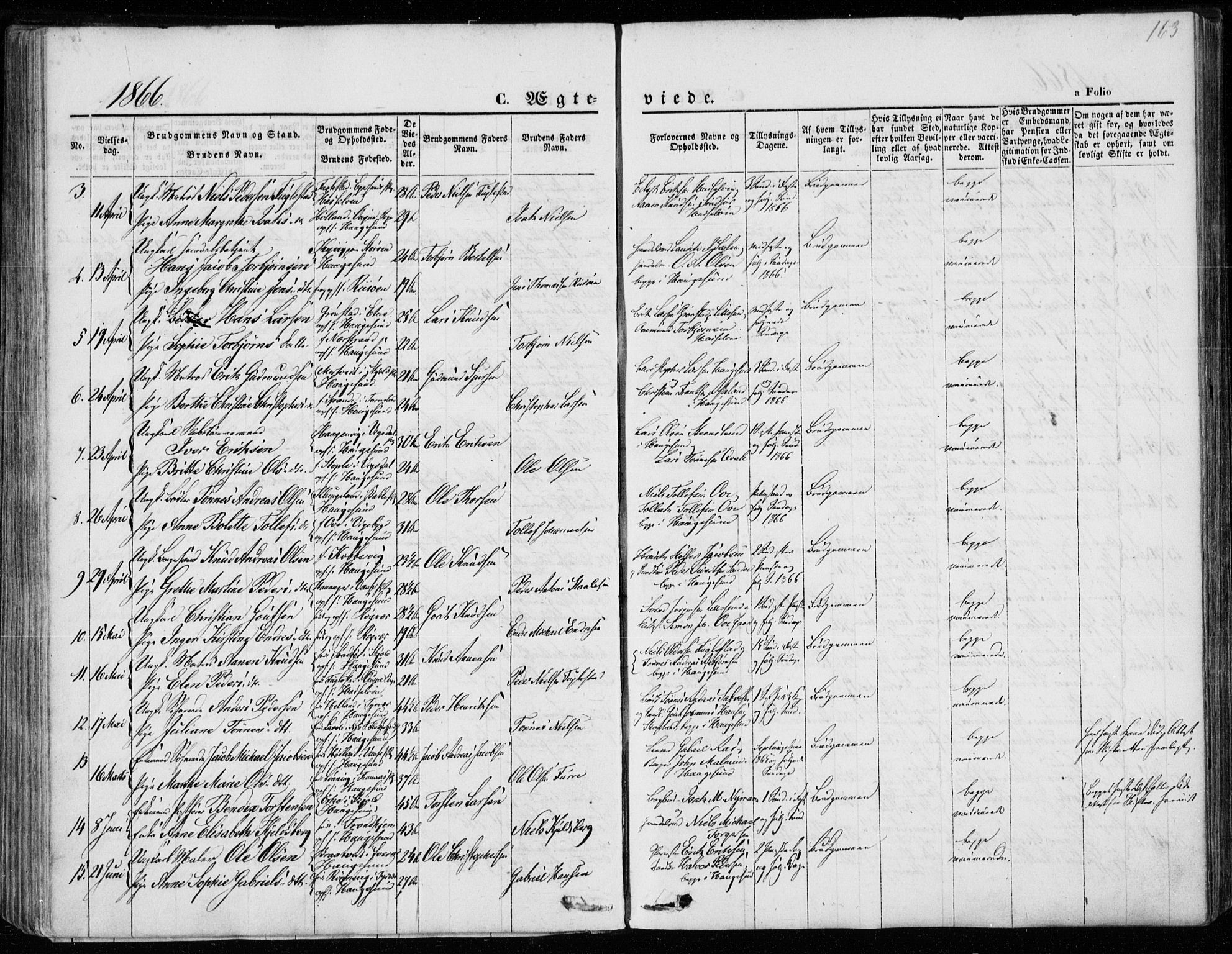 Torvastad sokneprestkontor, AV/SAST-A -101857/H/Ha/Haa/L0011: Parish register (official) no. A 11, 1857-1866, p. 163