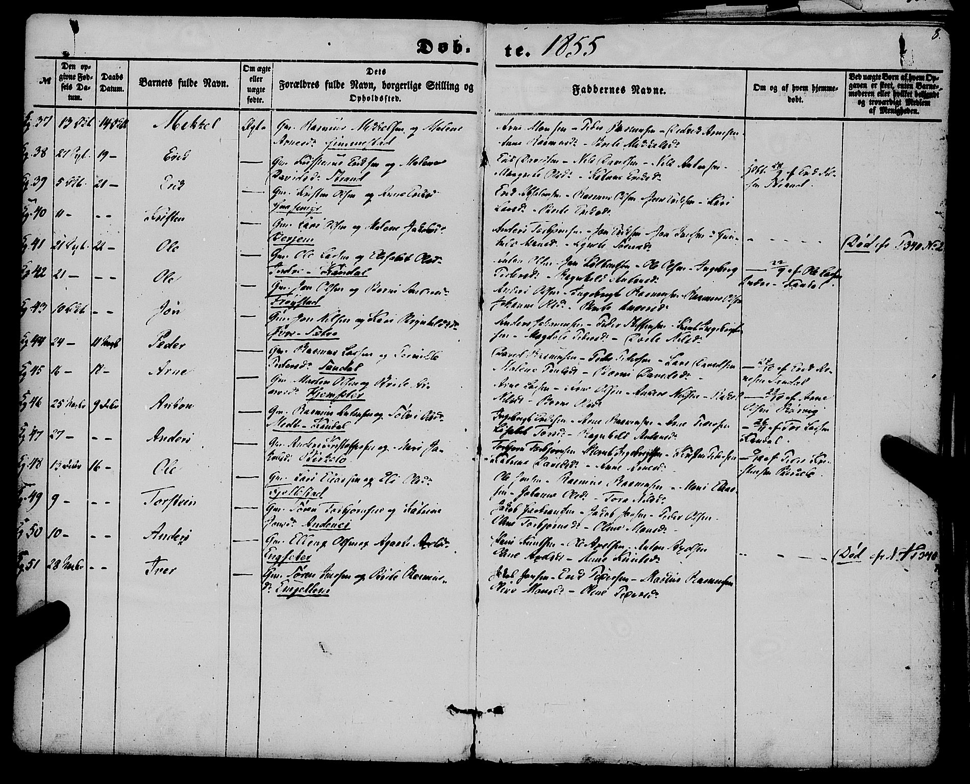 Gloppen sokneprestembete, AV/SAB-A-80101/H/Haa/Haaa/L0009: Parish register (official) no. A 9, 1855-1870, p. 8