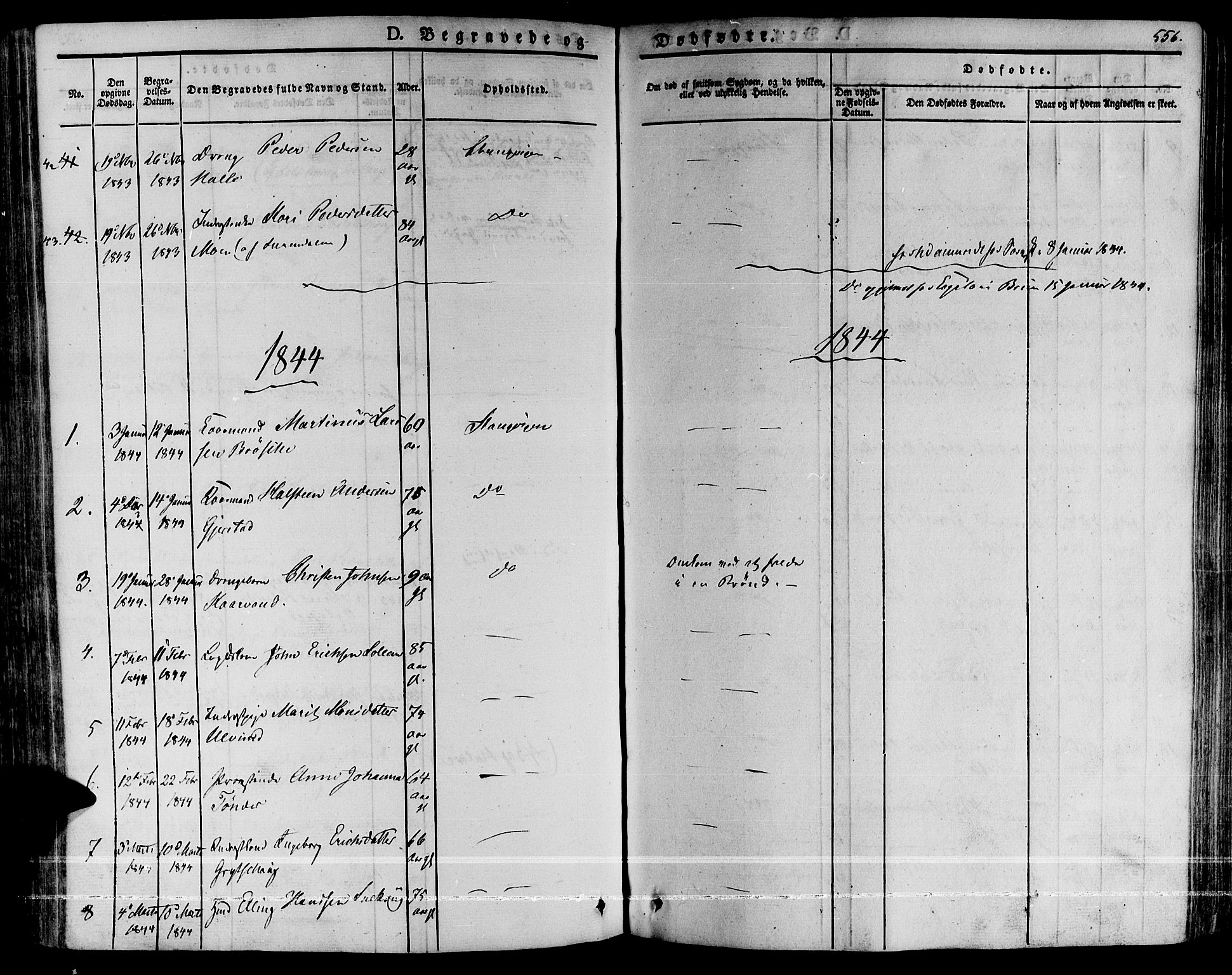 Ministerialprotokoller, klokkerbøker og fødselsregistre - Møre og Romsdal, SAT/A-1454/592/L1024: Parish register (official) no. 592A03 /1, 1831-1849, p. 556