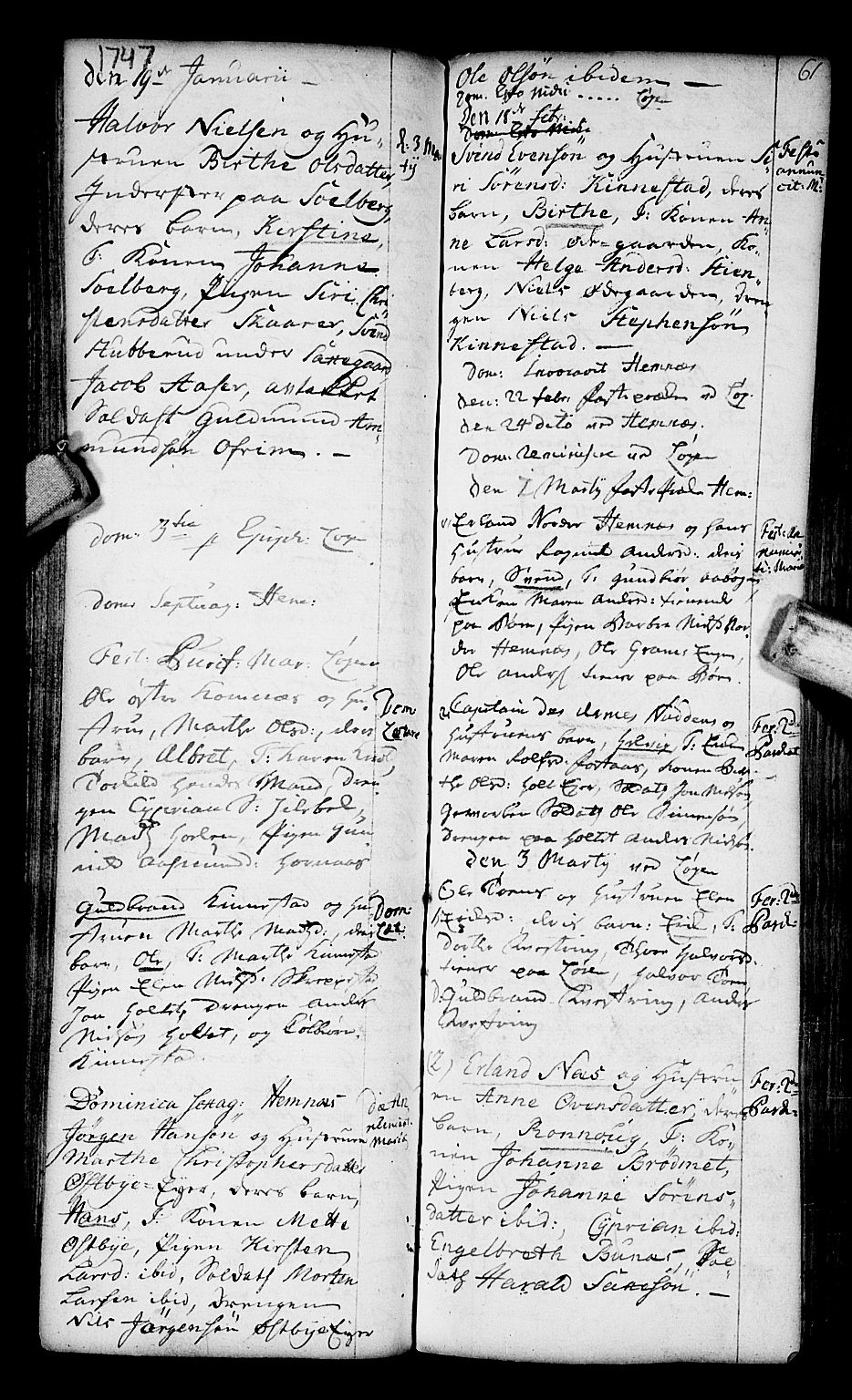 Høland prestekontor Kirkebøker, AV/SAO-A-10346a/F/Fa/L0003: Parish register (official) no. I 3, 1739-1756, p. 61