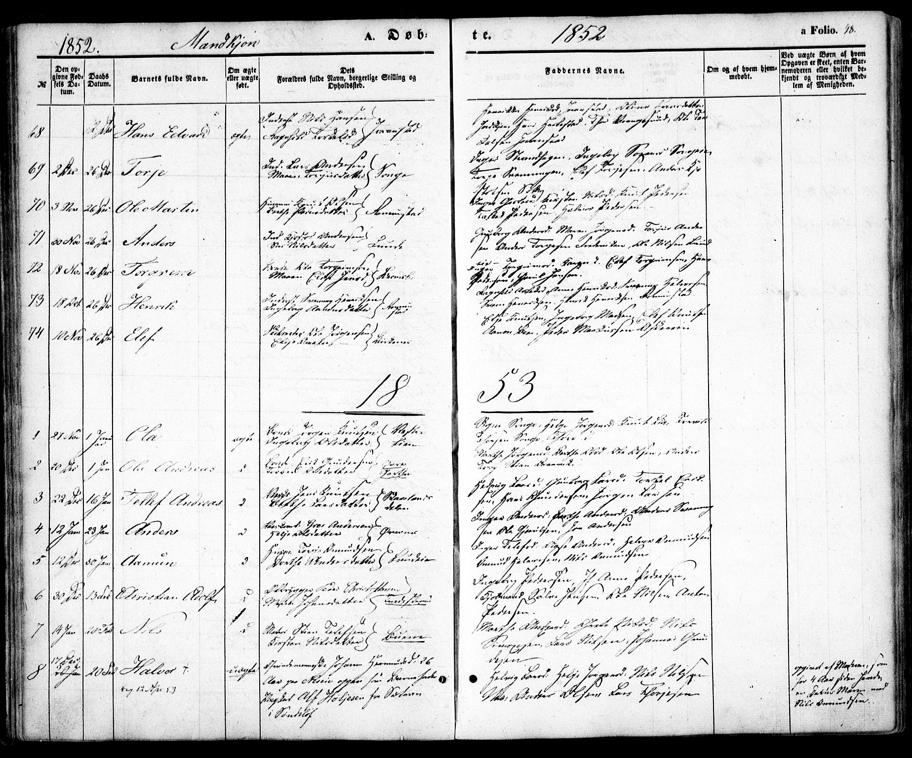 Holt sokneprestkontor, AV/SAK-1111-0021/F/Fa/L0008: Parish register (official) no. A 8, 1849-1860, p. 48