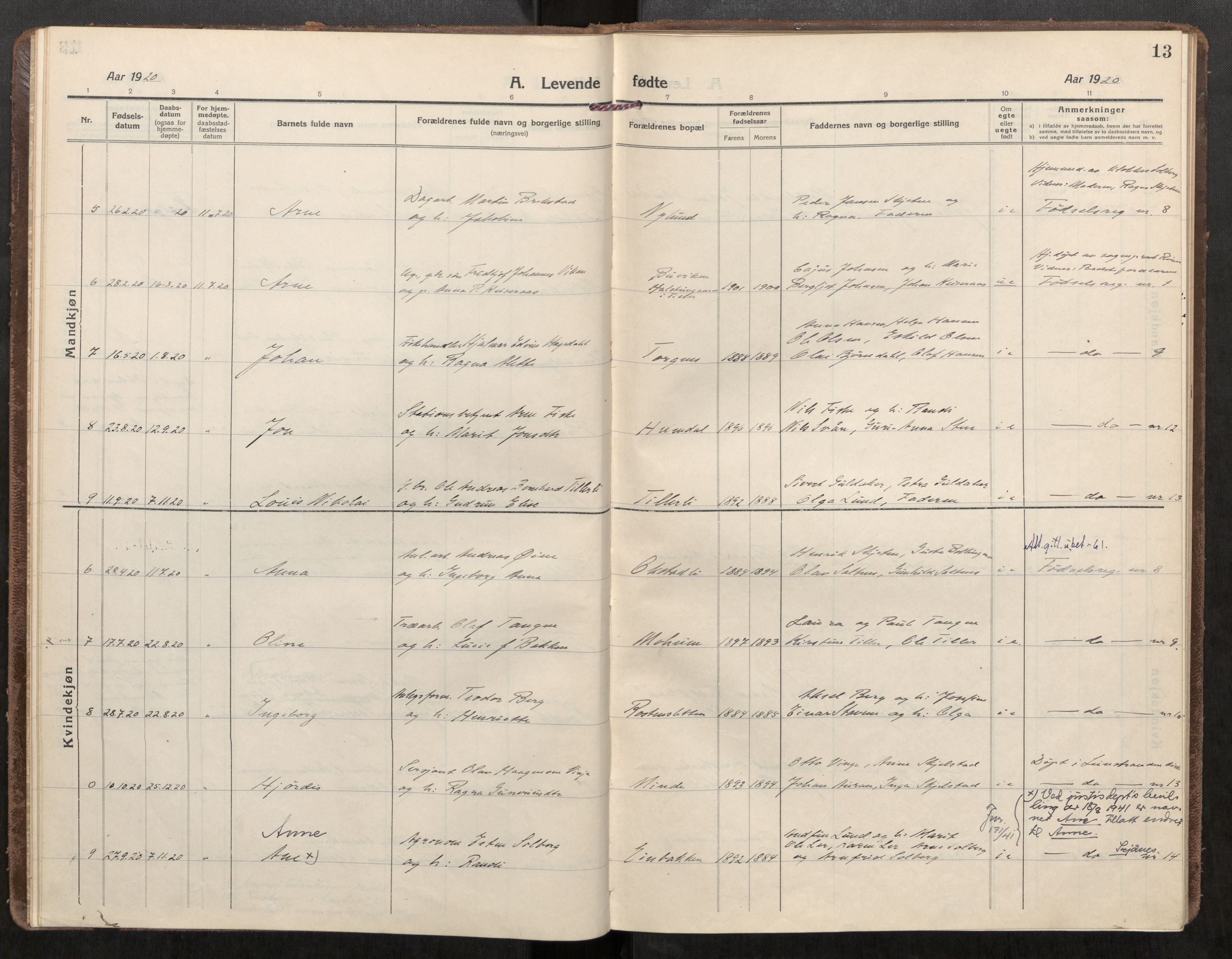 Klæbu sokneprestkontor, SAT/A-1112: Parish register (official) no. 3, 1917-1924, p. 13