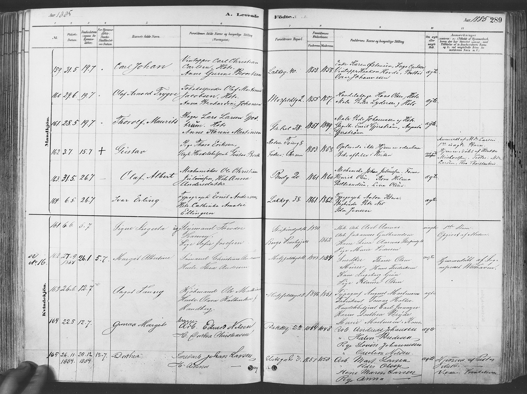 Grønland prestekontor Kirkebøker, SAO/A-10848/F/Fa/L0007: Parish register (official) no. 7, 1878-1888, p. 289