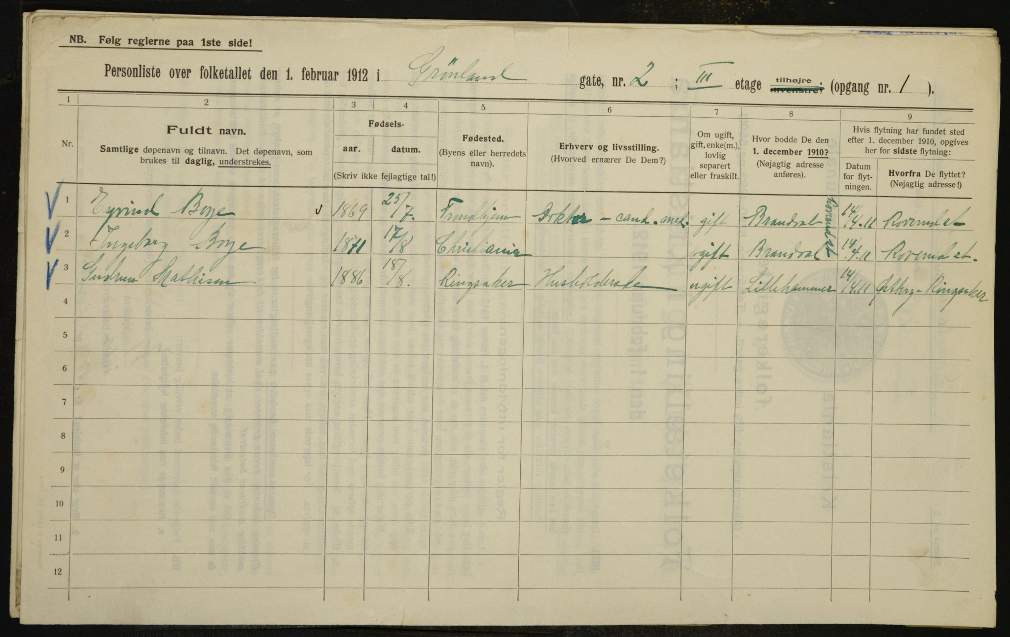 OBA, Municipal Census 1912 for Kristiania, 1912, p. 30979