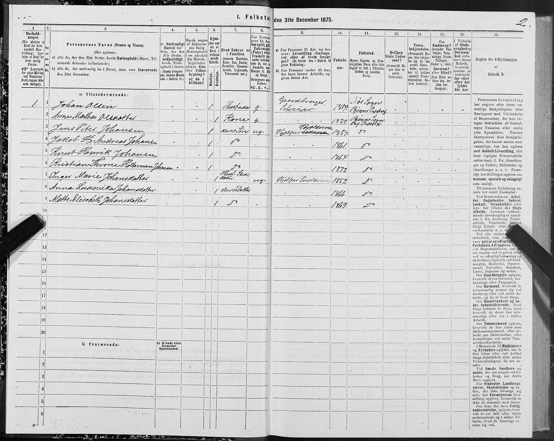 SAT, 1875 census for 1627P Bjugn, 1875, p. 2002