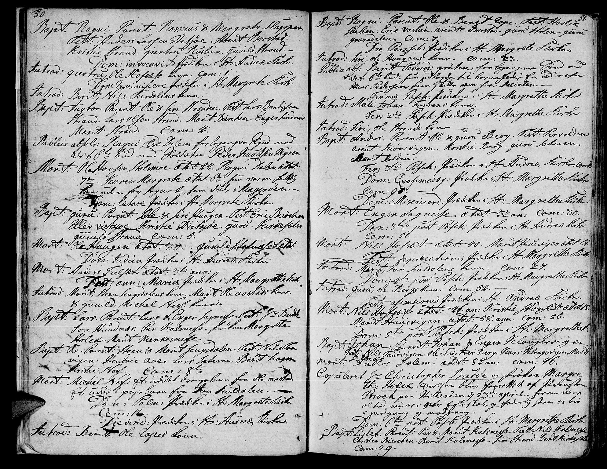 Ministerialprotokoller, klokkerbøker og fødselsregistre - Sør-Trøndelag, SAT/A-1456/630/L0489: Parish register (official) no. 630A02, 1757-1794, p. 50-51