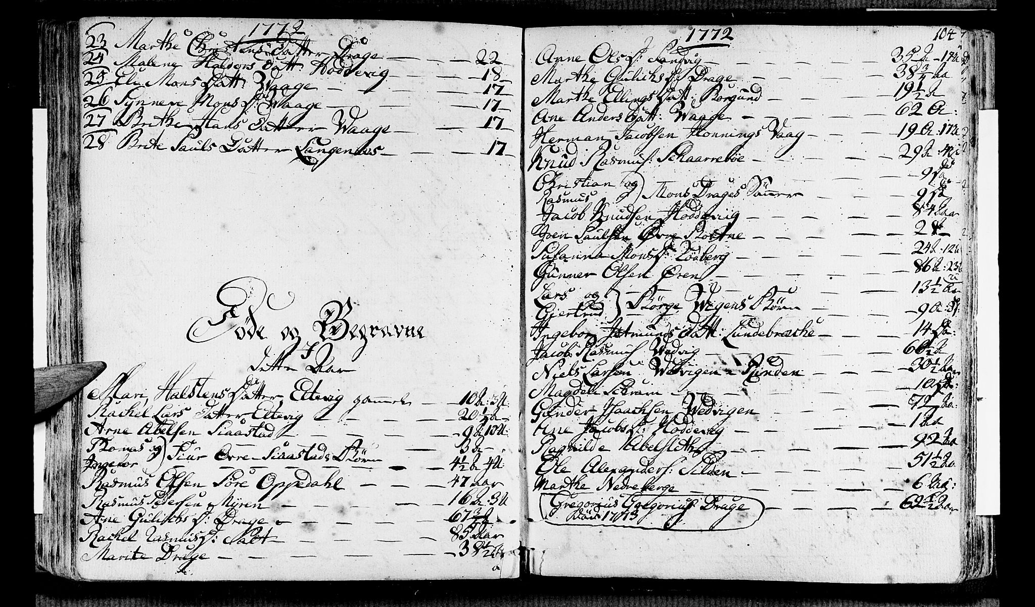 Selje sokneprestembete, SAB/A-99938/H/Ha/Haa/Haaa: Parish register (official) no. A 5, 1760-1782, p. 104