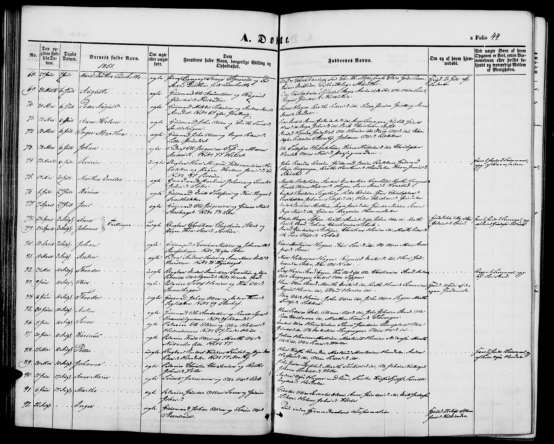 Elverum prestekontor, AV/SAH-PREST-044/H/Ha/Hab/L0002: Parish register (copy) no. 2, 1845-1855, p. 44