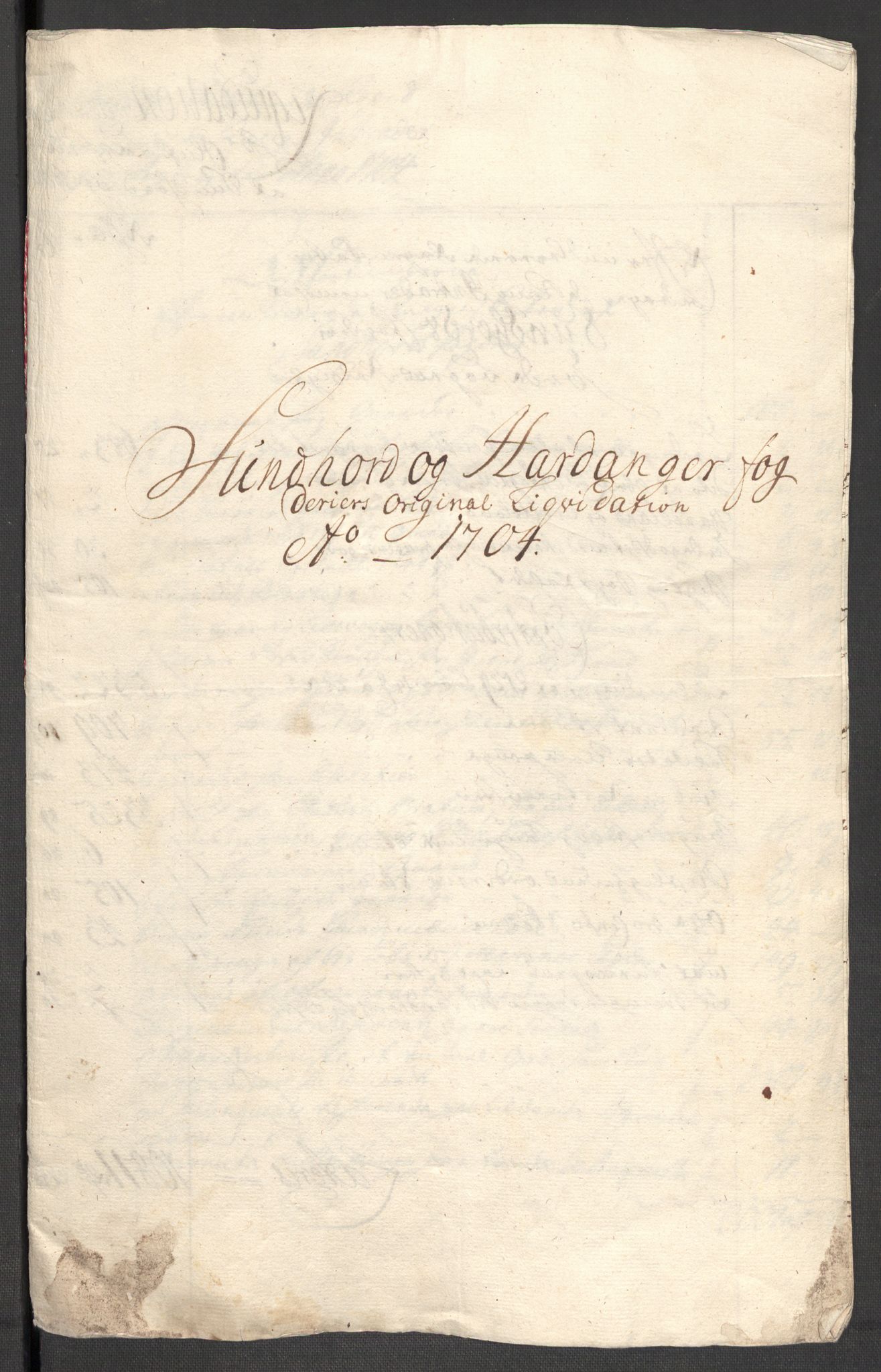 Rentekammeret inntil 1814, Reviderte regnskaper, Fogderegnskap, AV/RA-EA-4092/R48/L2982: Fogderegnskap Sunnhordland og Hardanger, 1704, p. 265