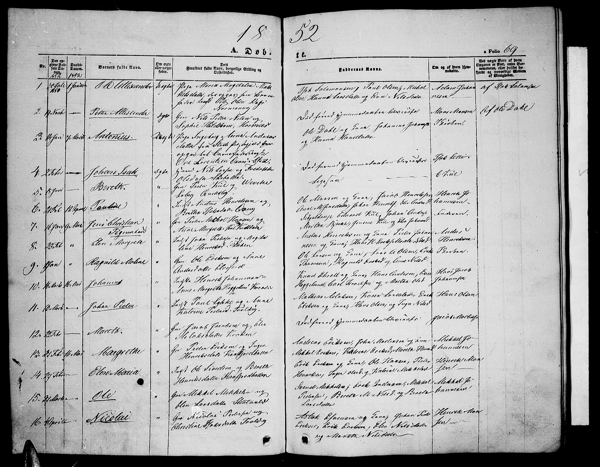 Lyngen sokneprestembete, SATØ/S-1289/H/He/Heb/L0002klokker: Parish register (copy) no. 2, 1839-1860, p. 69