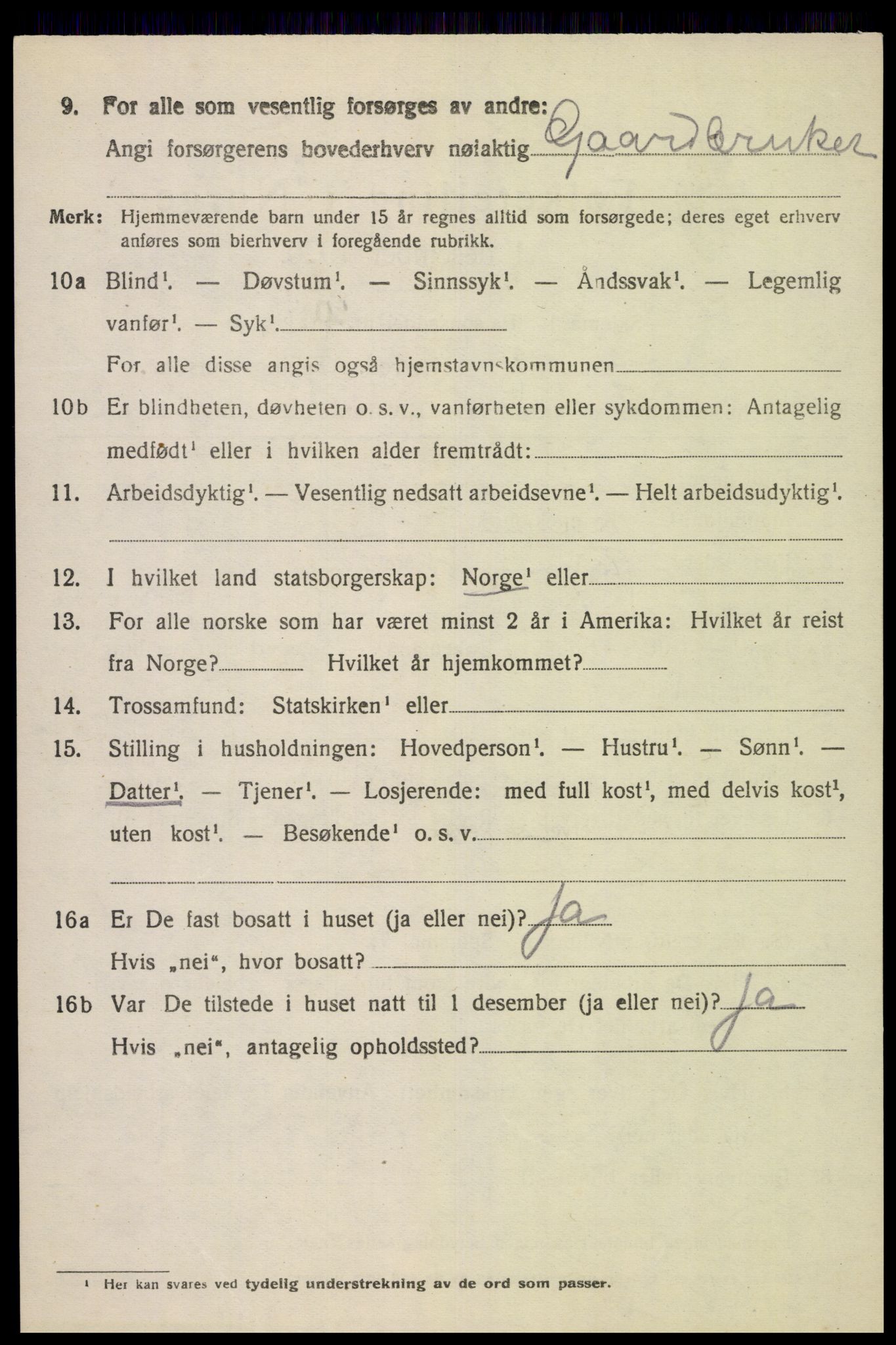 SAK, 1920 census for Feda, 1920, p. 892