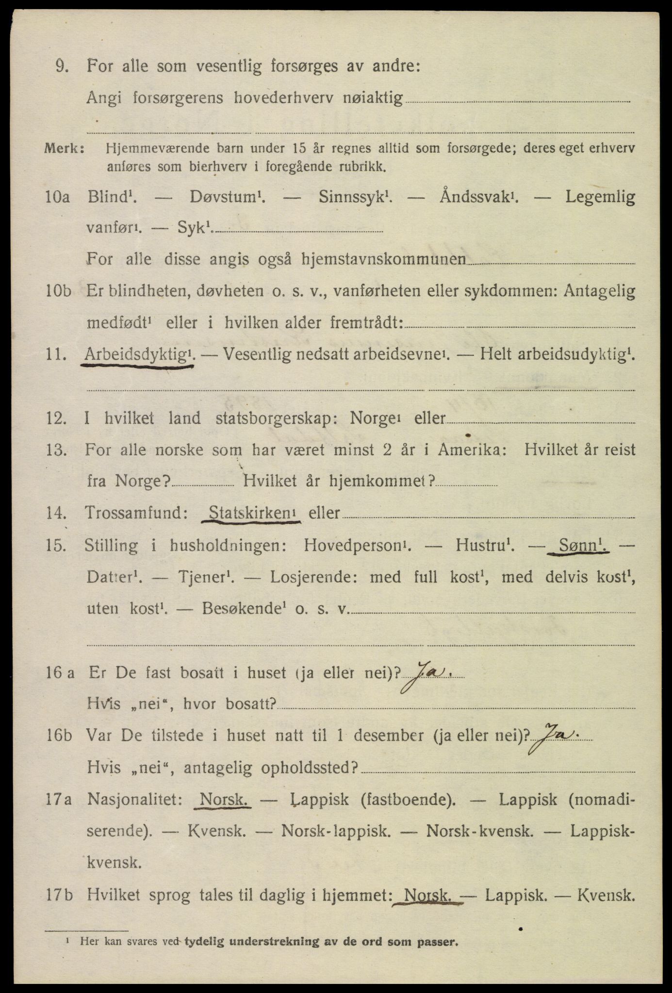 SAT, 1920 census for Saltdal, 1920, p. 1232