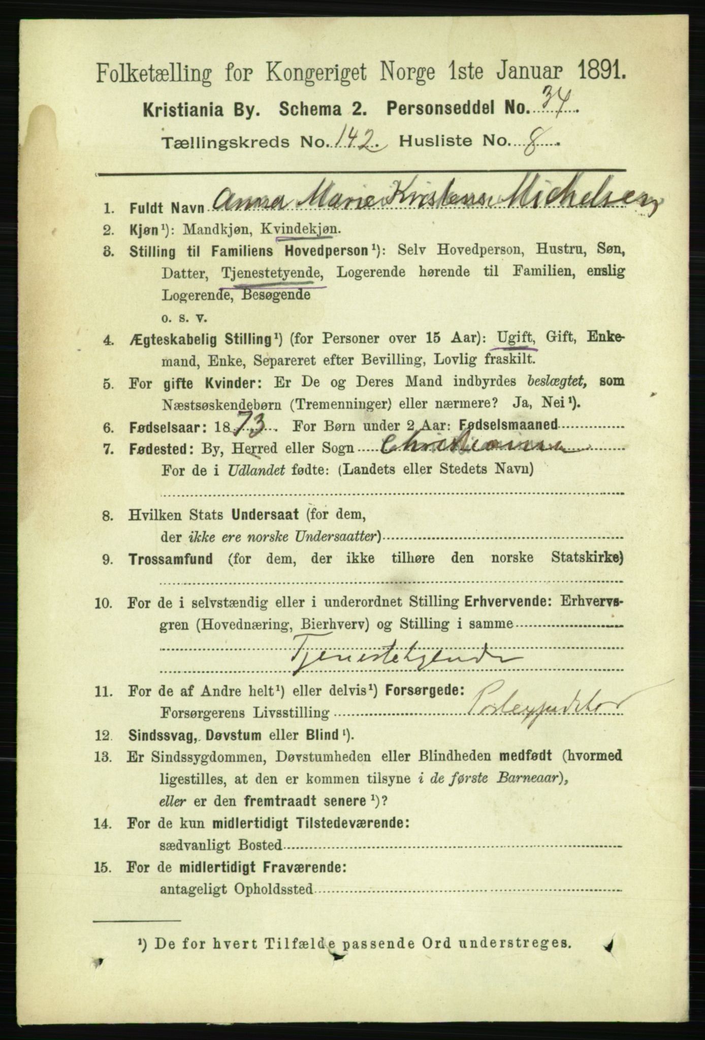 RA, 1891 census for 0301 Kristiania, 1891, p. 78679