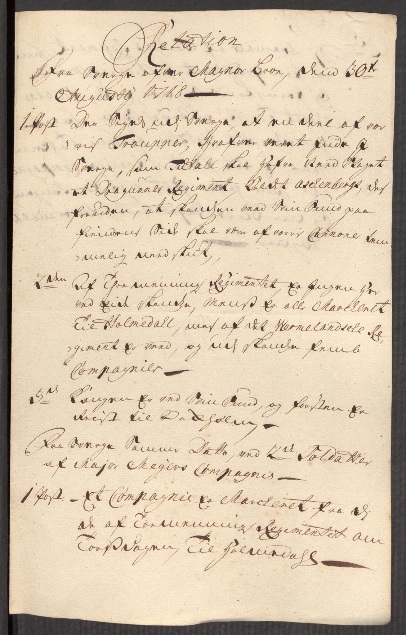 Kommanderende general (KG I) med Det norske krigsdirektorium, AV/RA-EA-5419/E/Eb/L0012: Kunnskap om fienden, kronologisk ordnet, 1718-1719, p. 263