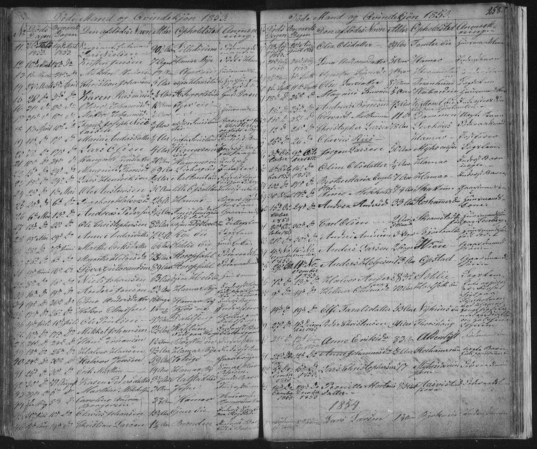 Vang prestekontor, Hedmark, AV/SAH-PREST-008/H/Ha/Hab/L0008: Parish register (copy) no. 8, 1832-1854, p. 258