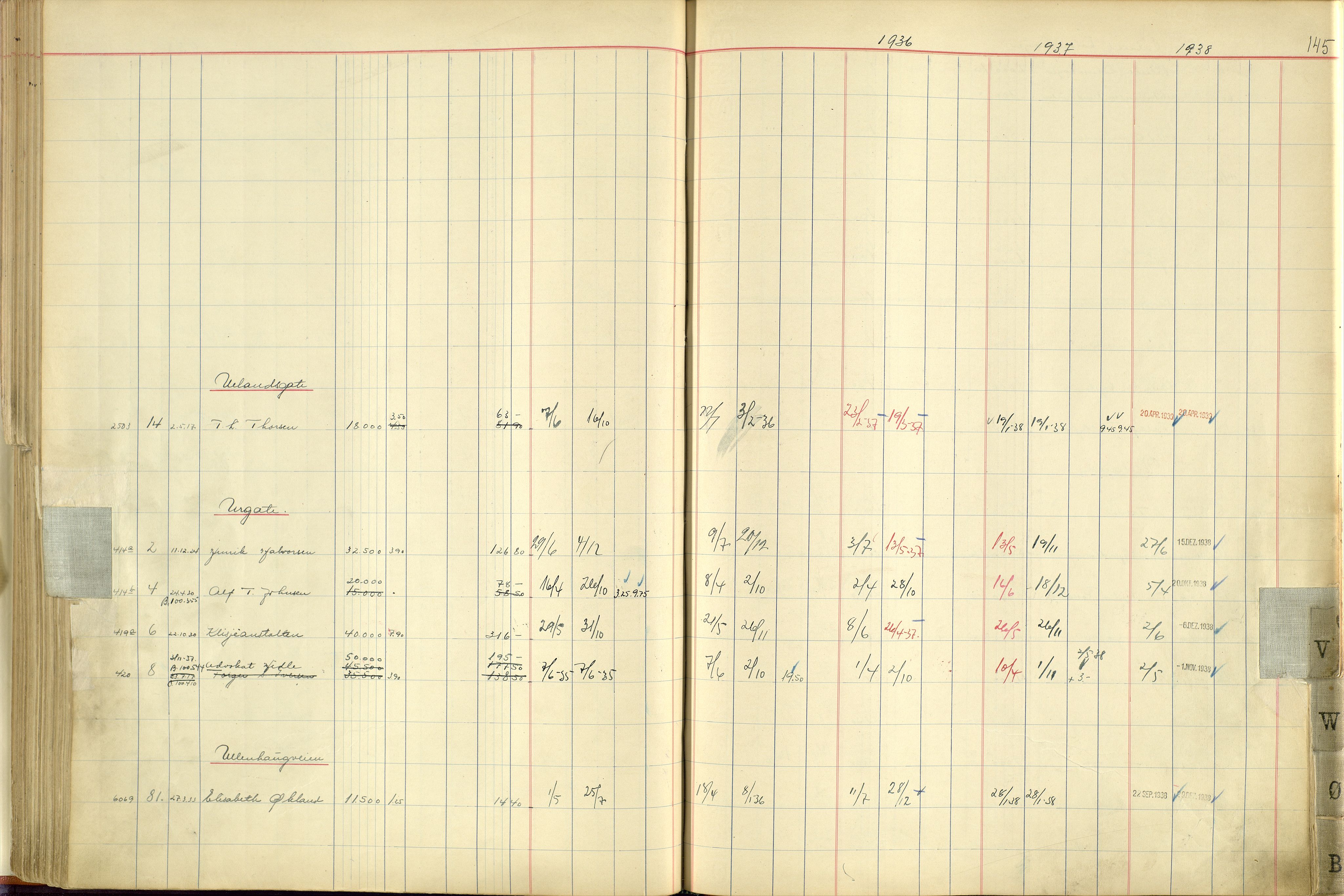 Norges Brannkasse Stavanger, AV/SAST-A-102143/F/Fc/L0005: Brannkontingentprotokoll M-Ø, 1934-1938, p. 144b-145a