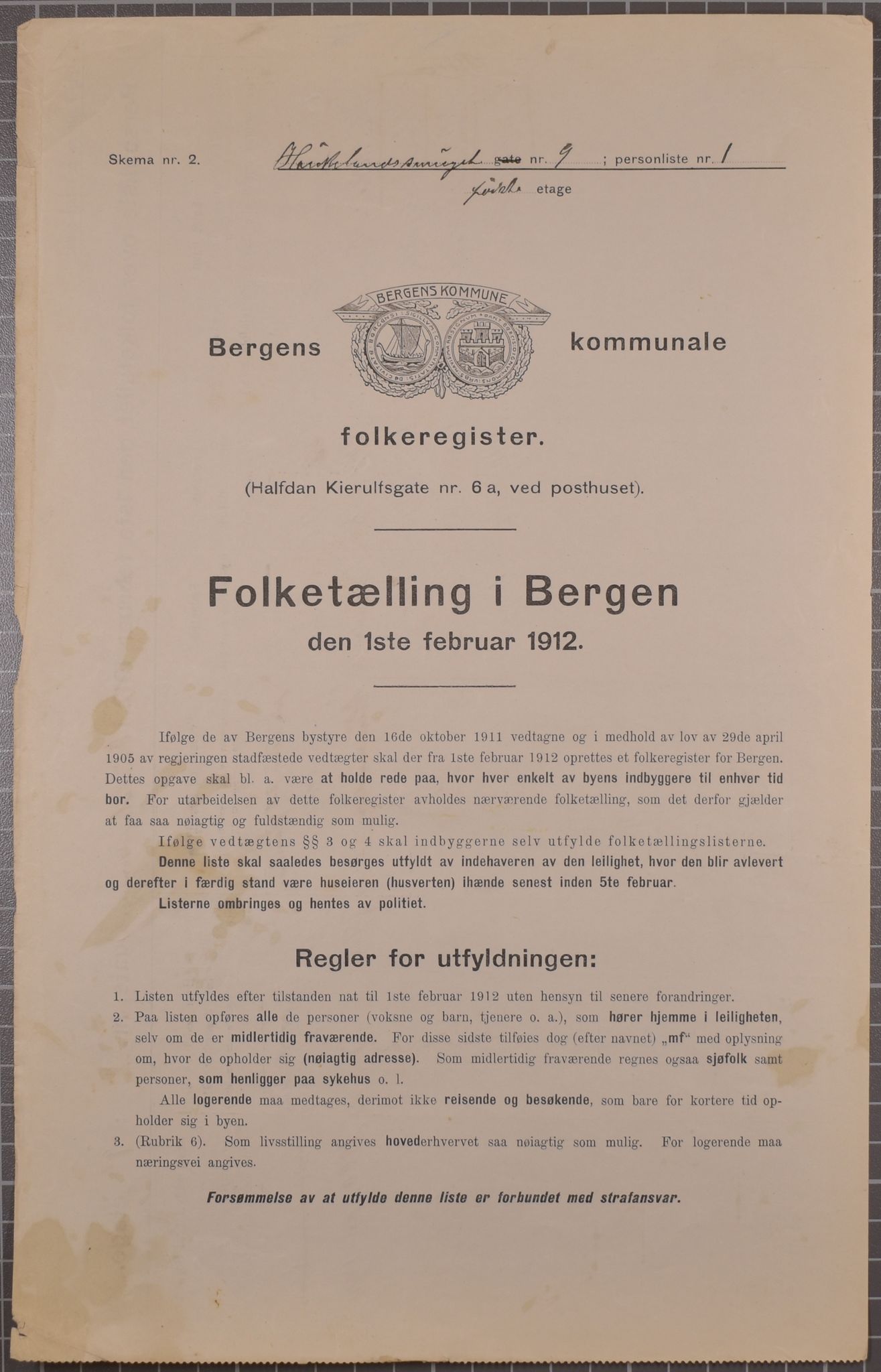 SAB, Municipal Census 1912 for Bergen, 1912, p. 1859