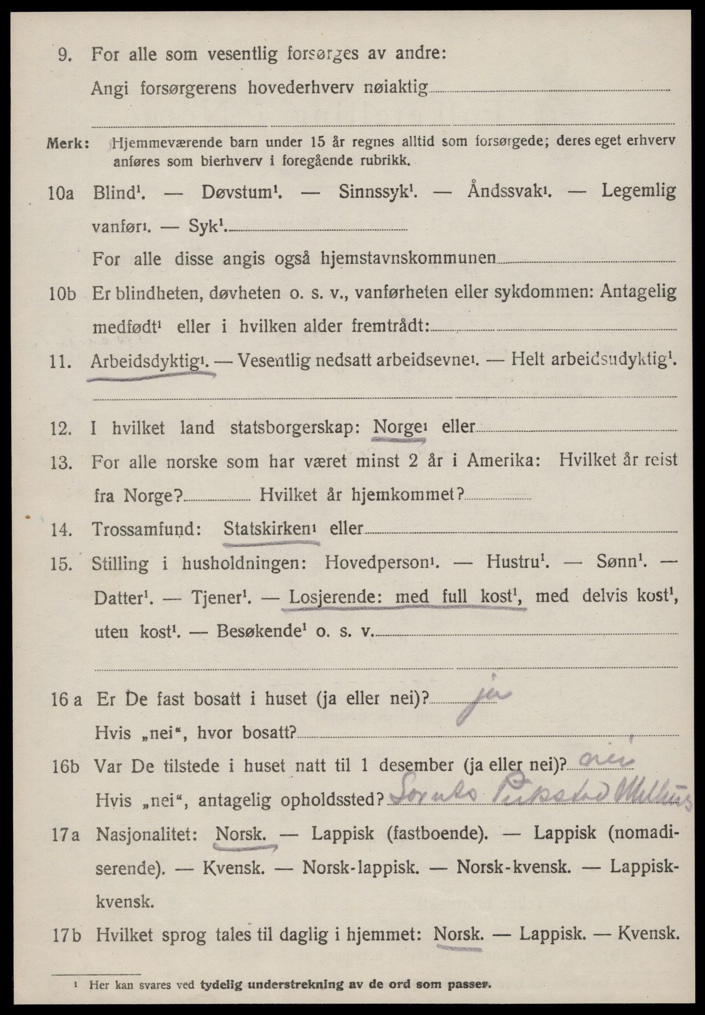 SAT, 1920 census for Stadsbygd, 1920, p. 3245