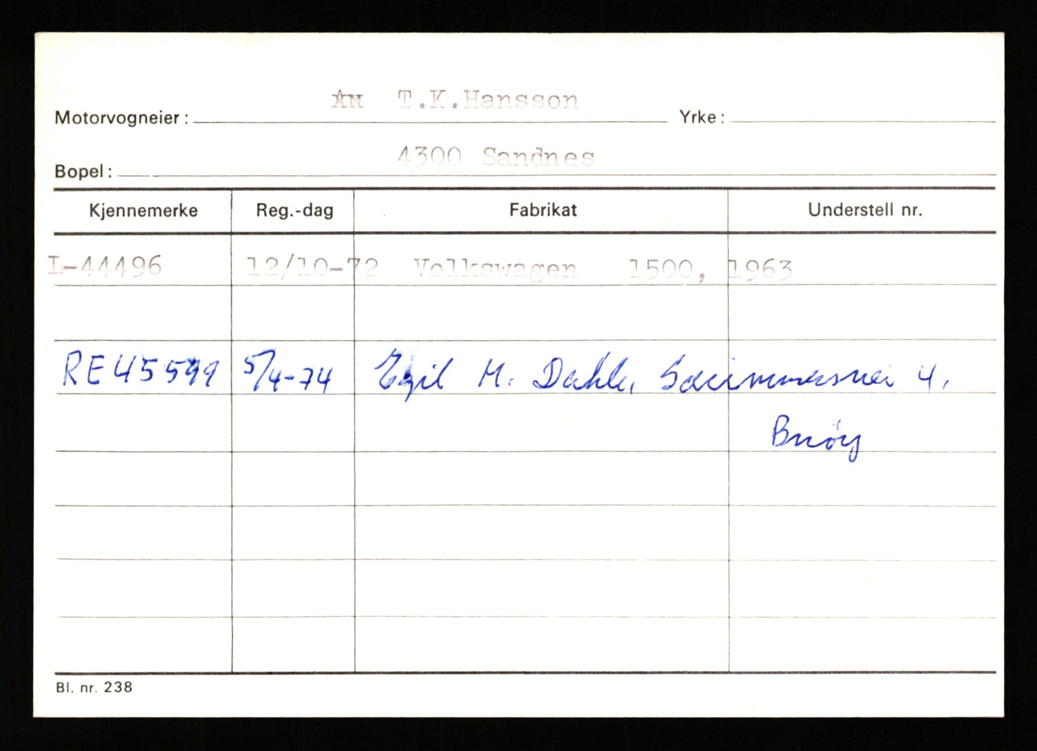 Stavanger trafikkstasjon, SAST/A-101942/0/G/L0006: Registreringsnummer: 34250 - 49007, 1930-1971, p. 2654