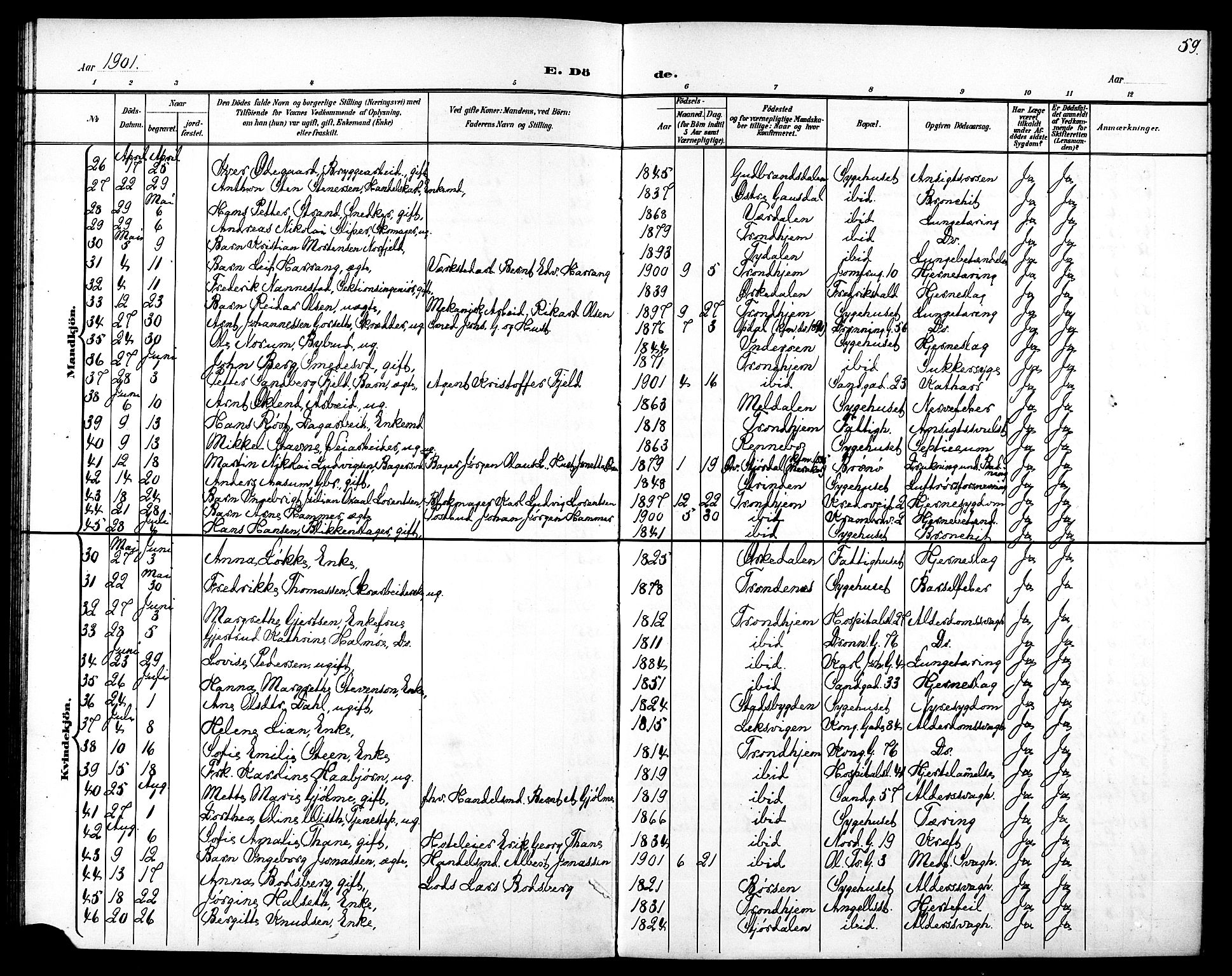 Ministerialprotokoller, klokkerbøker og fødselsregistre - Sør-Trøndelag, AV/SAT-A-1456/602/L0144: Parish register (copy) no. 602C12, 1897-1905, p. 59