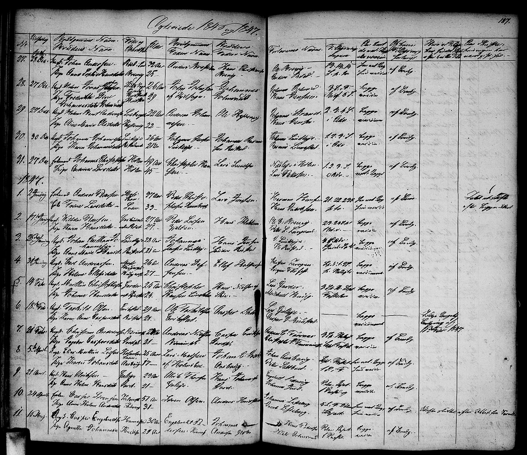 Vestby prestekontor Kirkebøker, AV/SAO-A-10893/F/Fa/L0006: Parish register (official) no. I 6, 1827-1849, p. 187