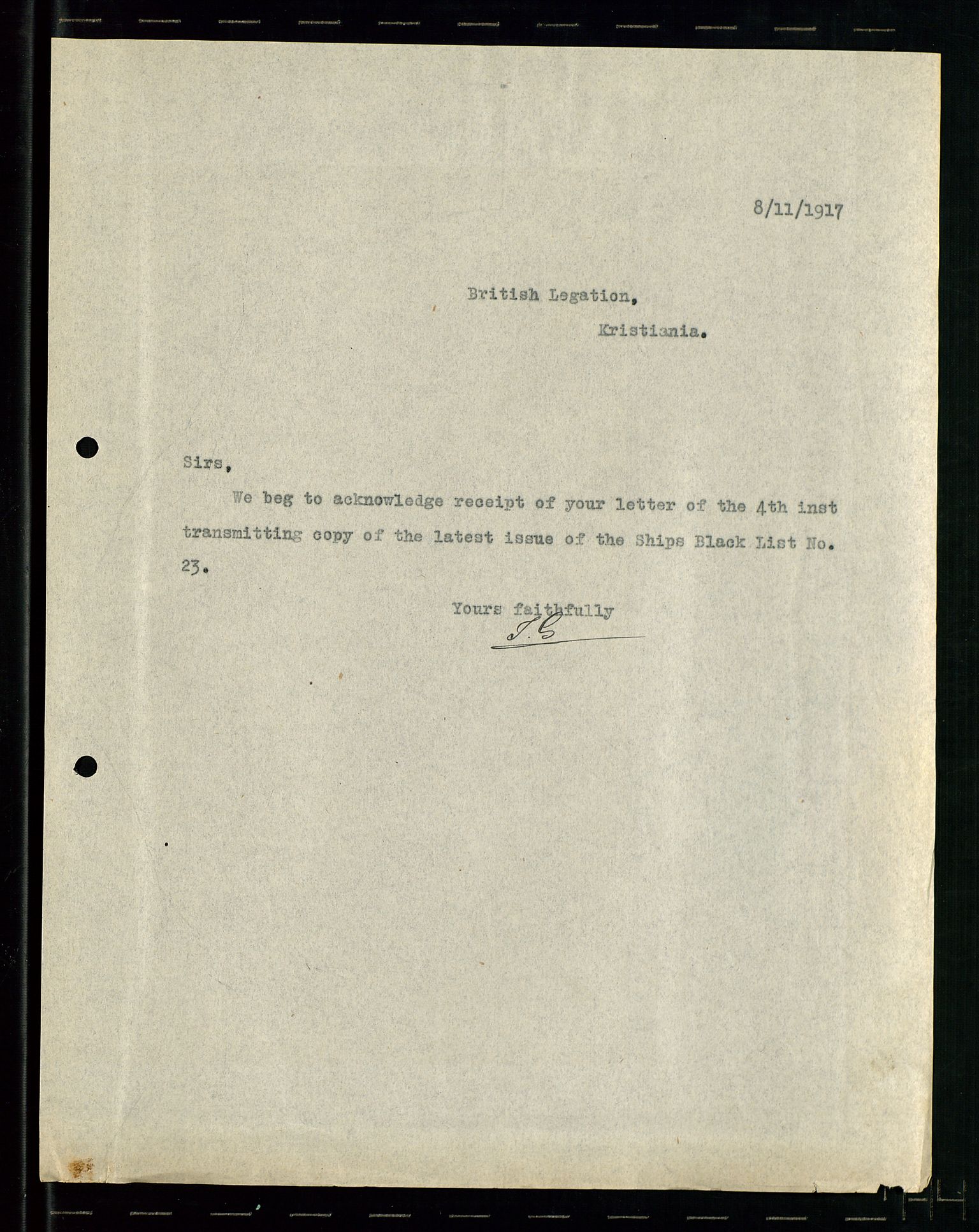 Pa 1521 - A/S Norske Shell, SAST/A-101915/E/Ea/Eaa/L0001: Sjefskorrespondanse, 1917, p. 708