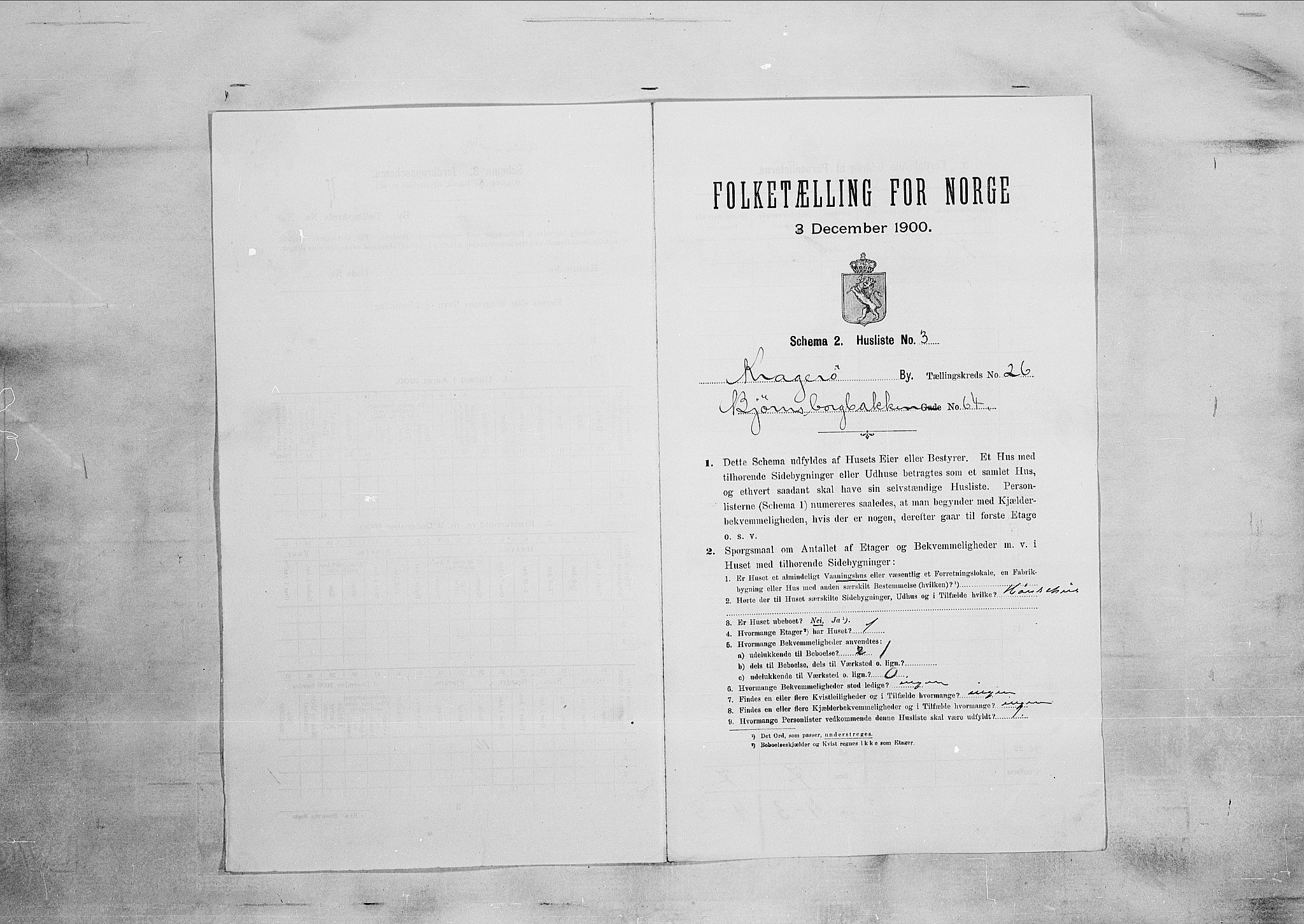 SAKO, 1900 census for Kragerø, 1900, p. 3239