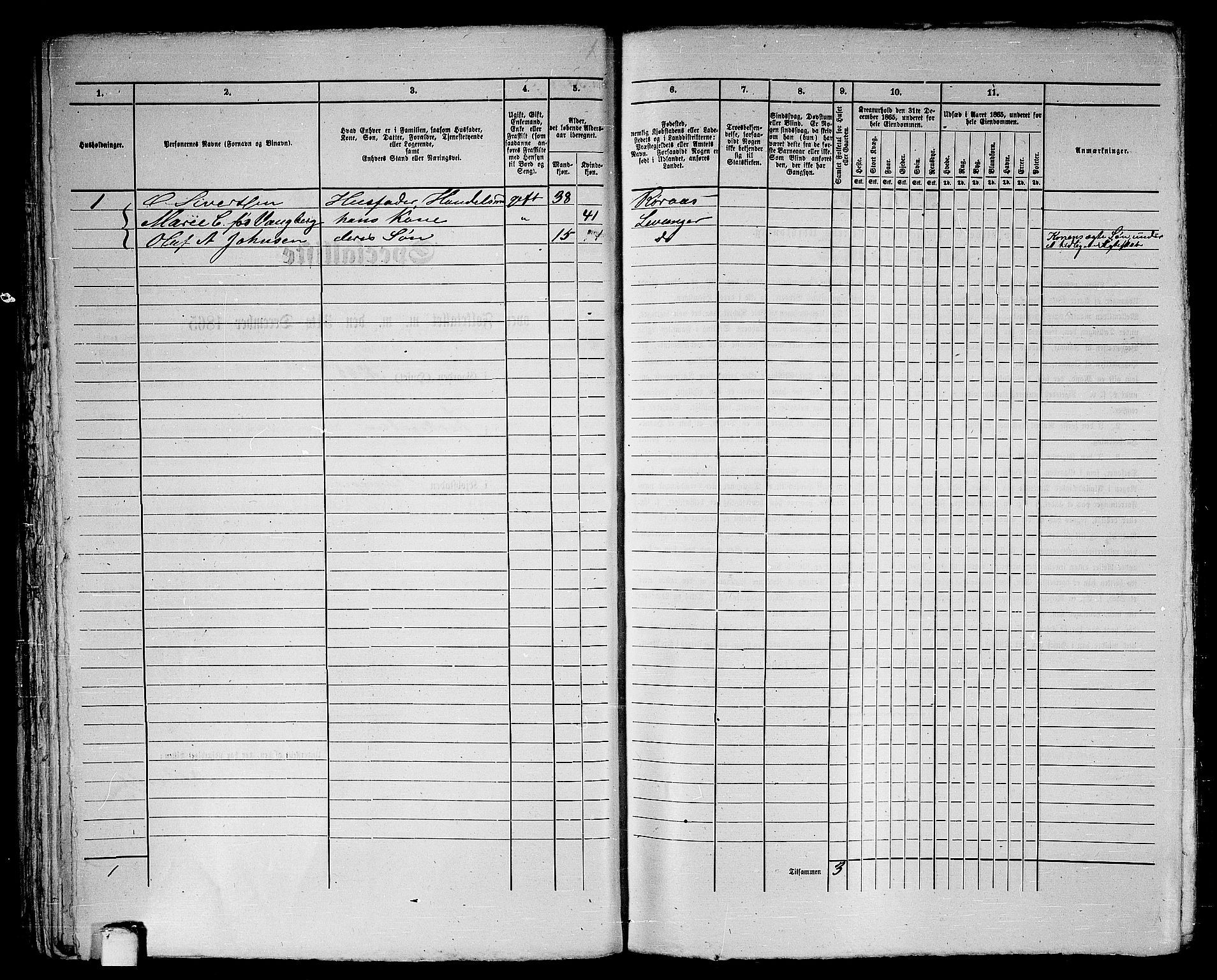 RA, 1865 census for Levanger/Levanger, 1865, p. 72