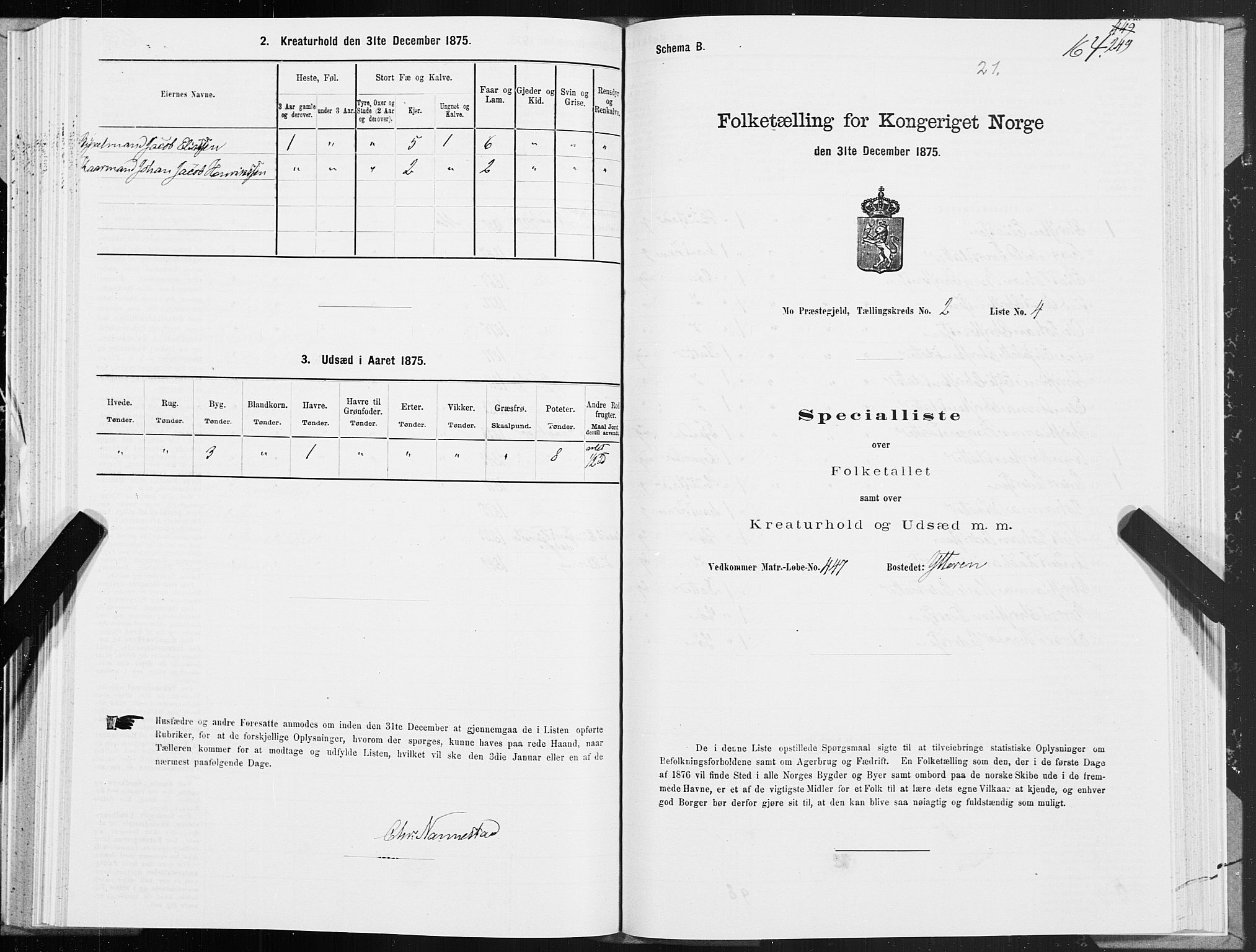 SAT, 1875 census for 1833P Mo, 1875, p. 1164