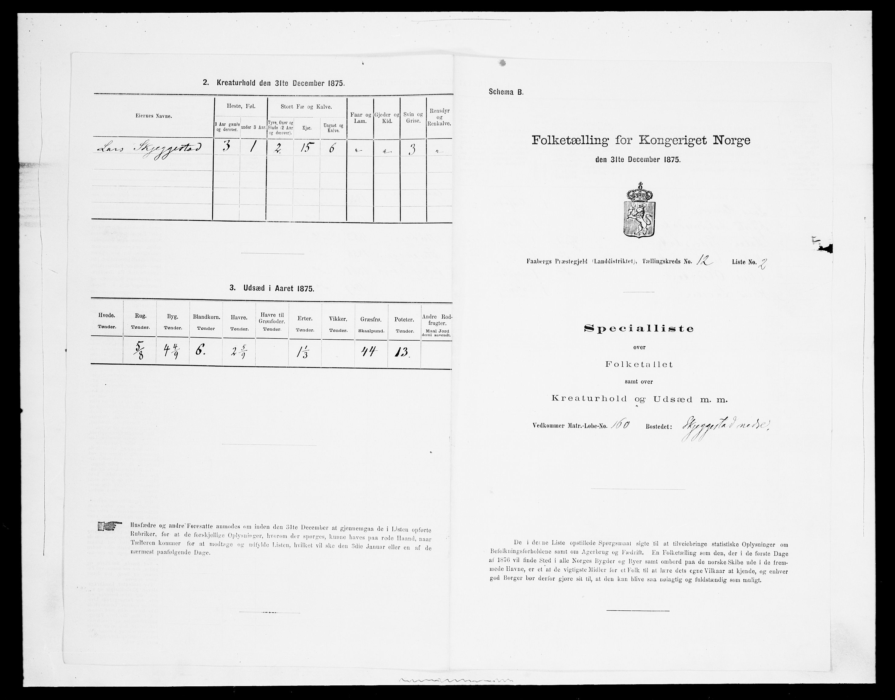 SAH, 1875 census for 0524L Fåberg/Fåberg og Lillehammer, 1875, p. 1455