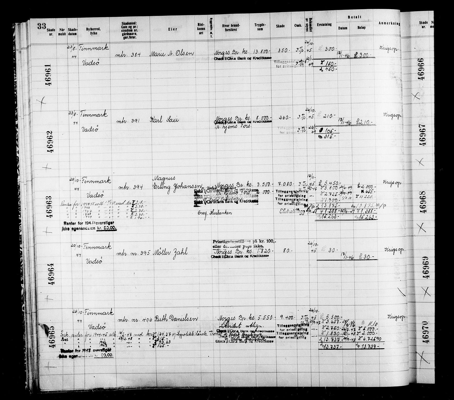 Krigsskadetrygdene for bygninger og løsøre, AV/RA-S-1548/V/L0039: Bygning, branntrygdet., 1940-1945, p. 33