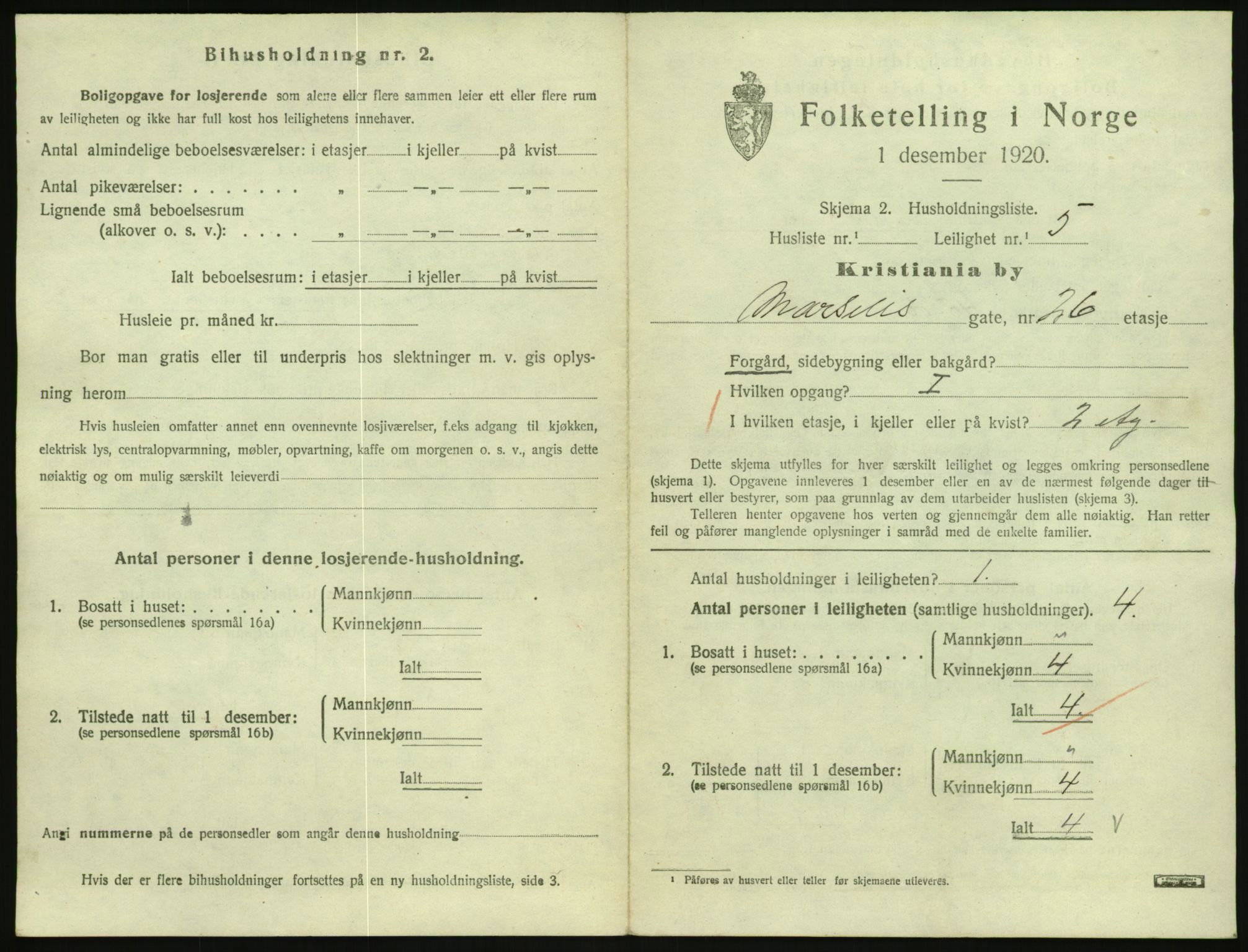 SAO, 1920 census for Kristiania, 1920, p. 65744