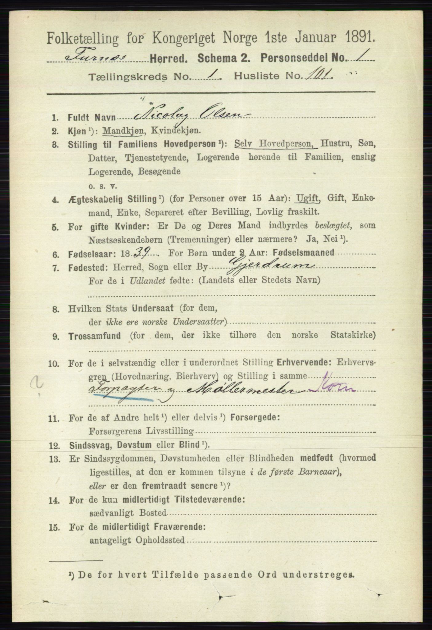 RA, Census 1891 for 0413 Furnes herred, 1891, p. 725