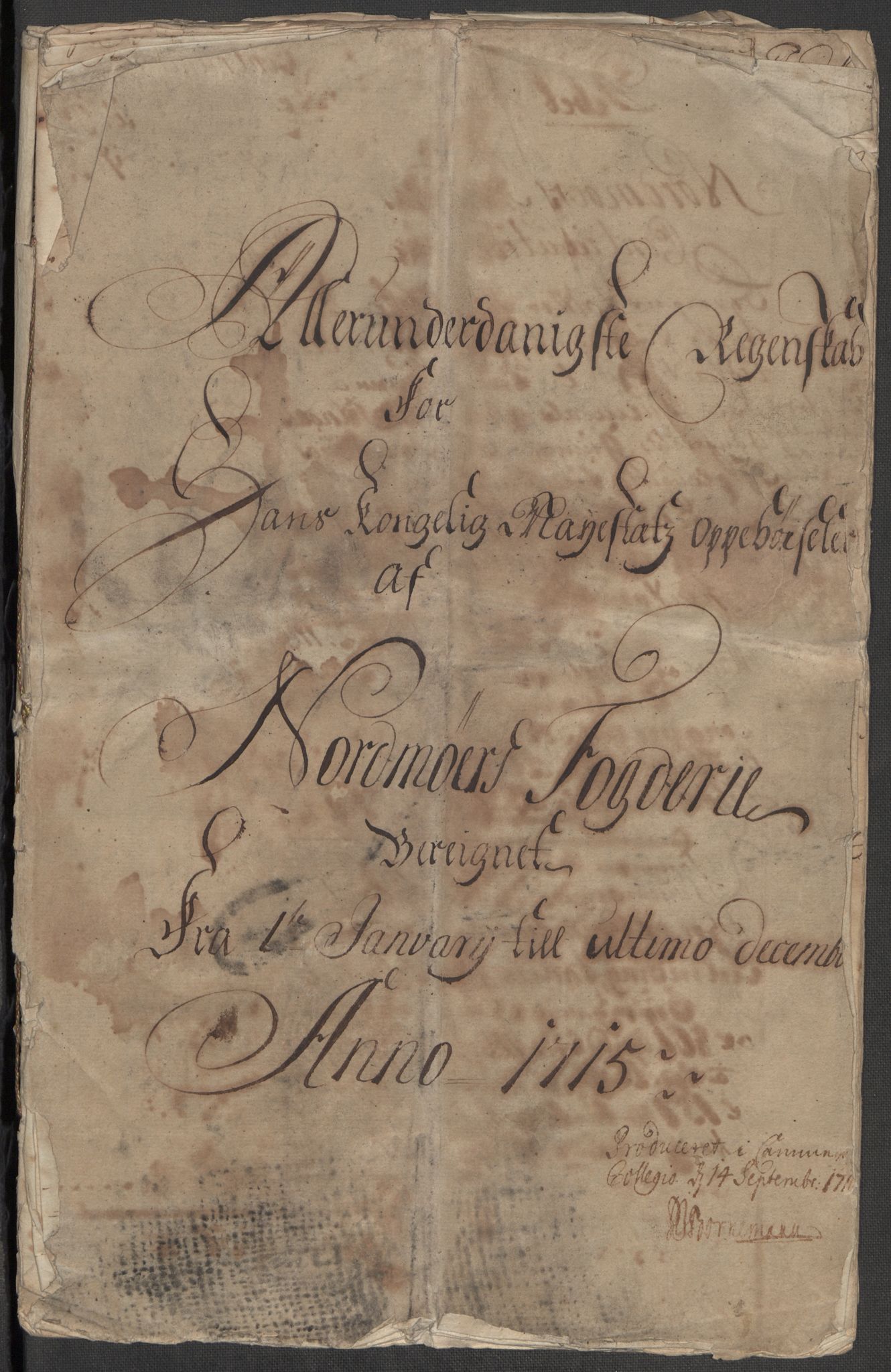 Rentekammeret inntil 1814, Reviderte regnskaper, Fogderegnskap, AV/RA-EA-4092/R56/L3748: Fogderegnskap Nordmøre, 1714-1715, p. 323