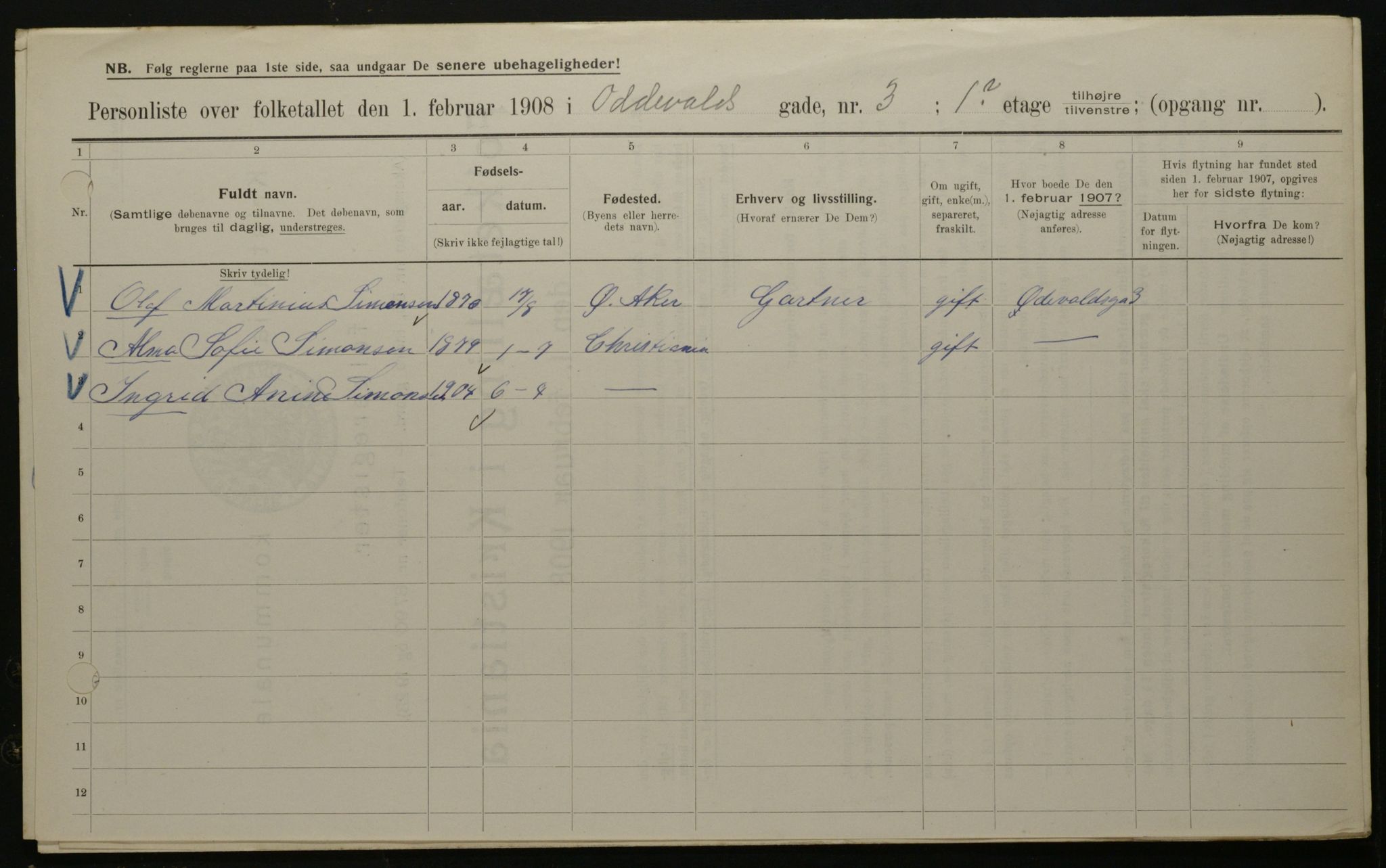 OBA, Municipal Census 1908 for Kristiania, 1908, p. 66928