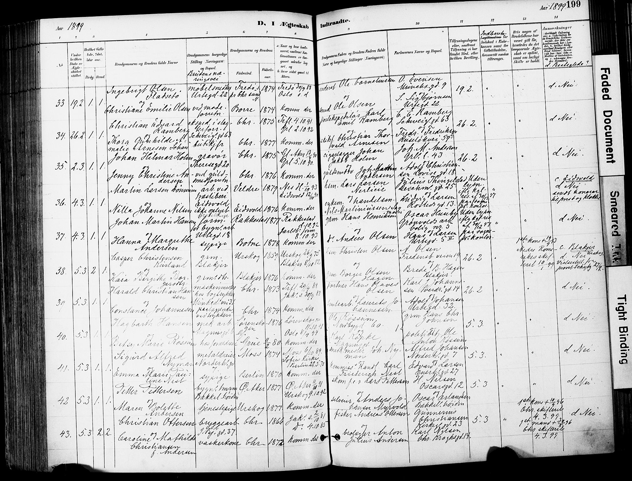 Grønland prestekontor Kirkebøker, AV/SAO-A-10848/F/Fa/L0013: Parish register (official) no. 13, 1887-1906, p. 199