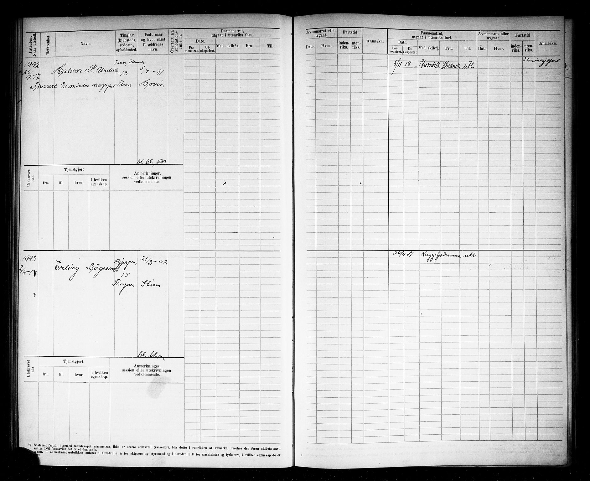 Skien innrulleringskontor, AV/SAKO-A-832/F/Fb/L0007: Hovedrulle, 1913-1927, p. 103