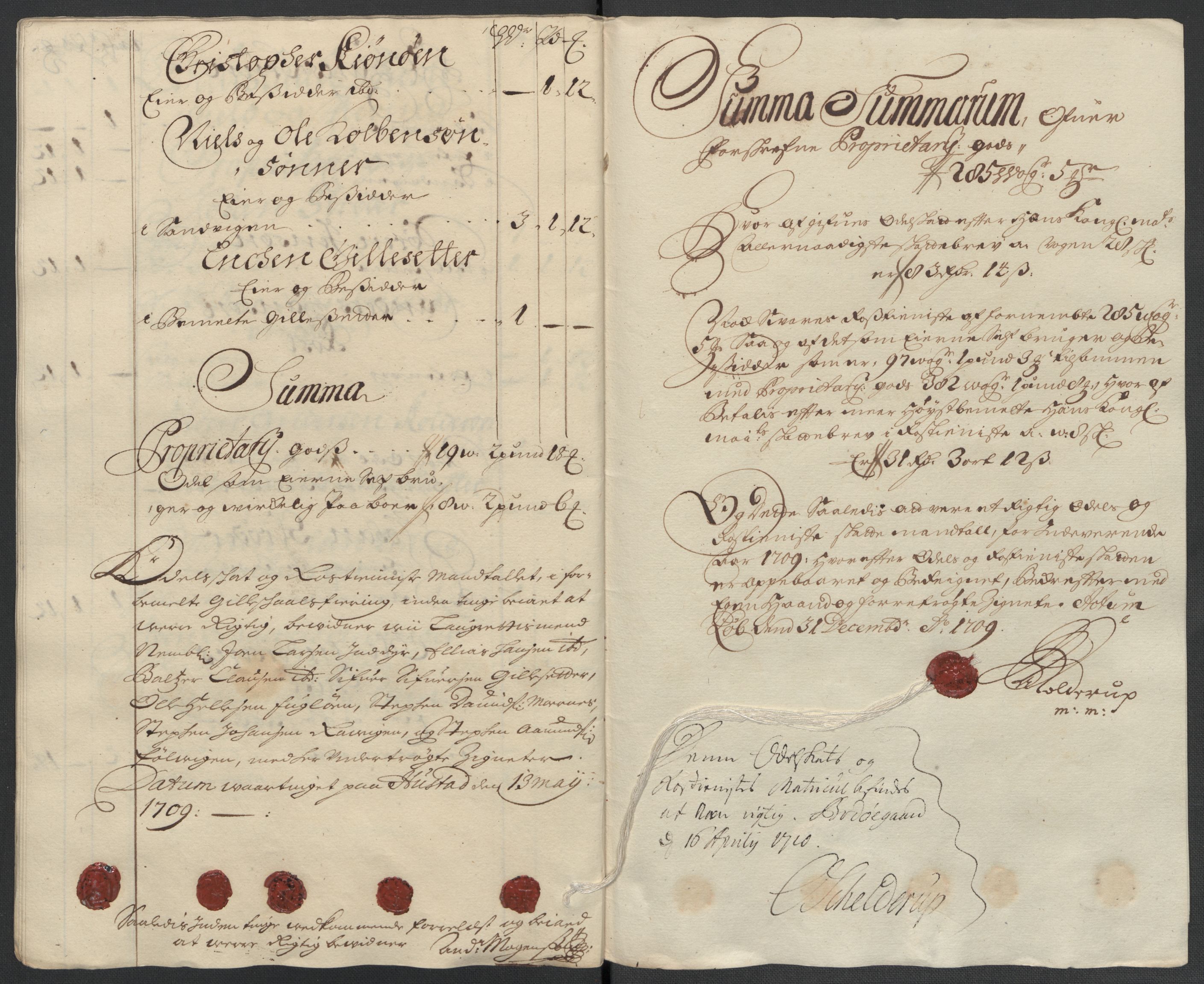 Rentekammeret inntil 1814, Reviderte regnskaper, Fogderegnskap, AV/RA-EA-4092/R66/L4581: Fogderegnskap Salten, 1707-1710, p. 363