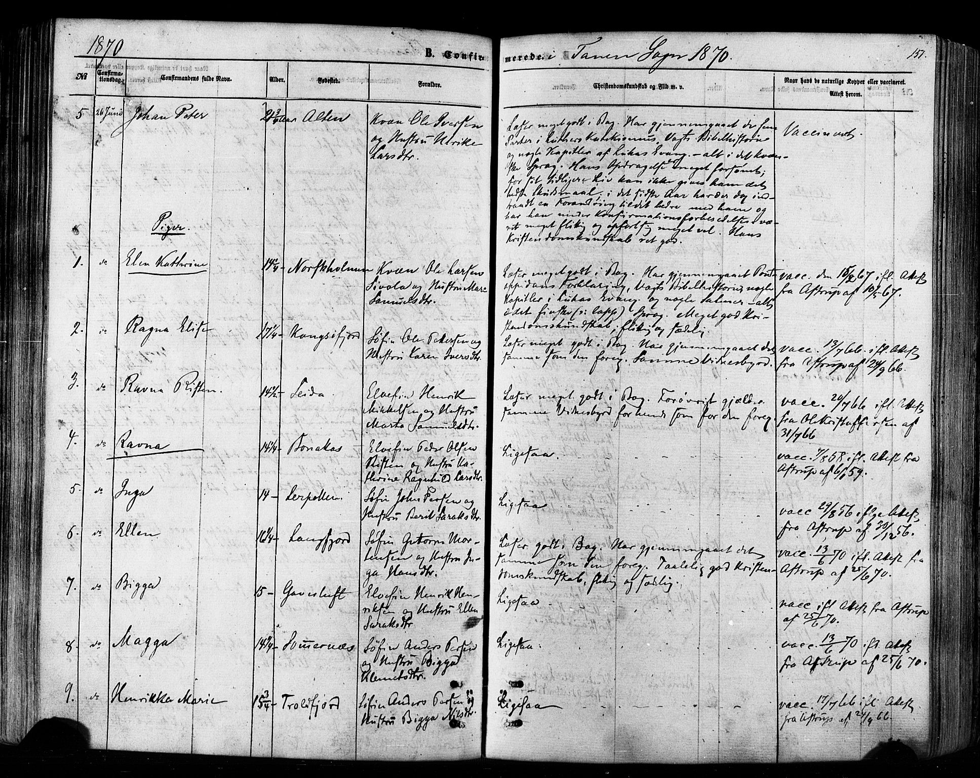 Tana sokneprestkontor, SATØ/S-1334/H/Ha/L0002kirke: Parish register (official) no. 2 /1, 1861-1877, p. 151