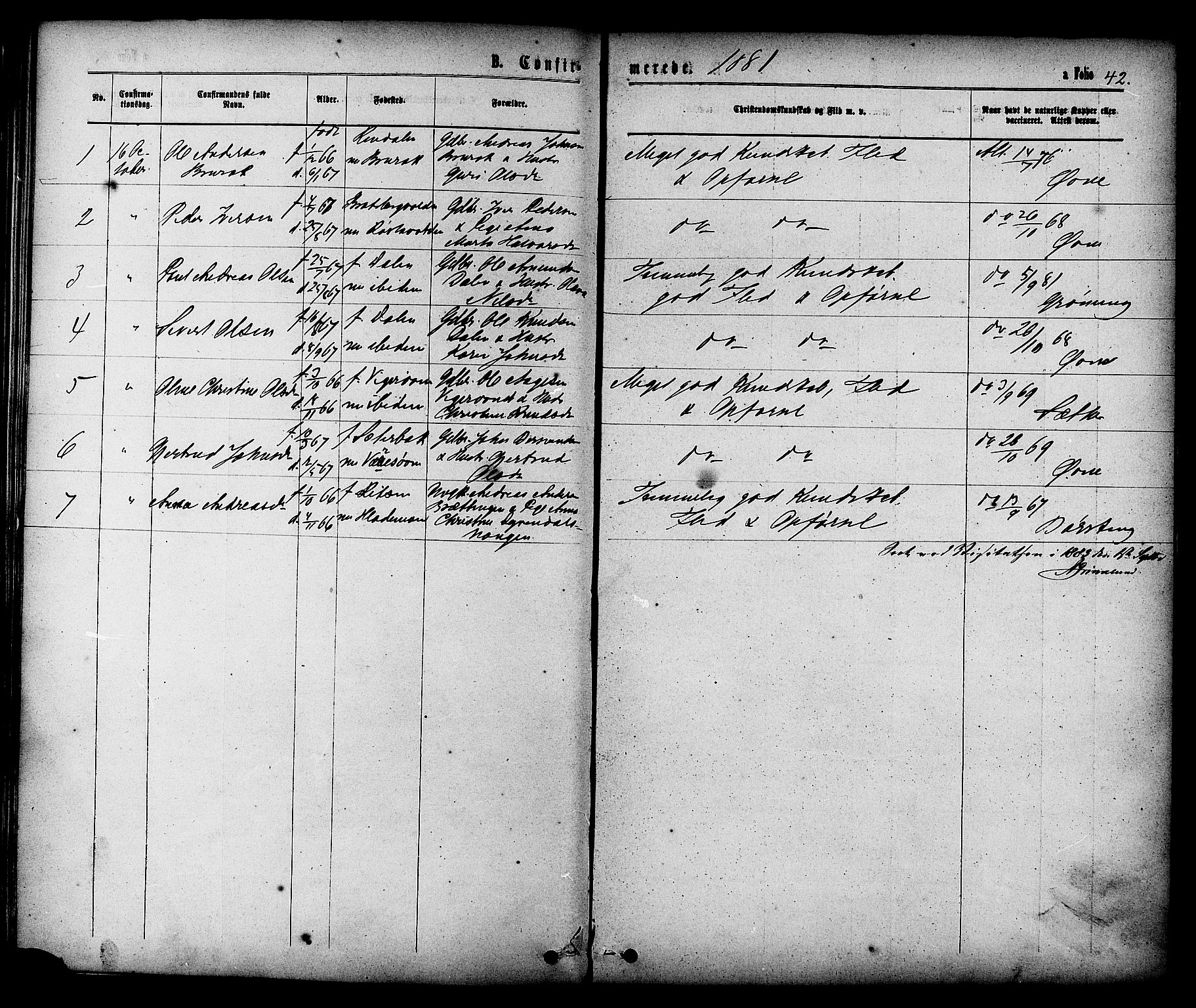 Ministerialprotokoller, klokkerbøker og fødselsregistre - Sør-Trøndelag, SAT/A-1456/608/L0334: Parish register (official) no. 608A03, 1877-1886, p. 42