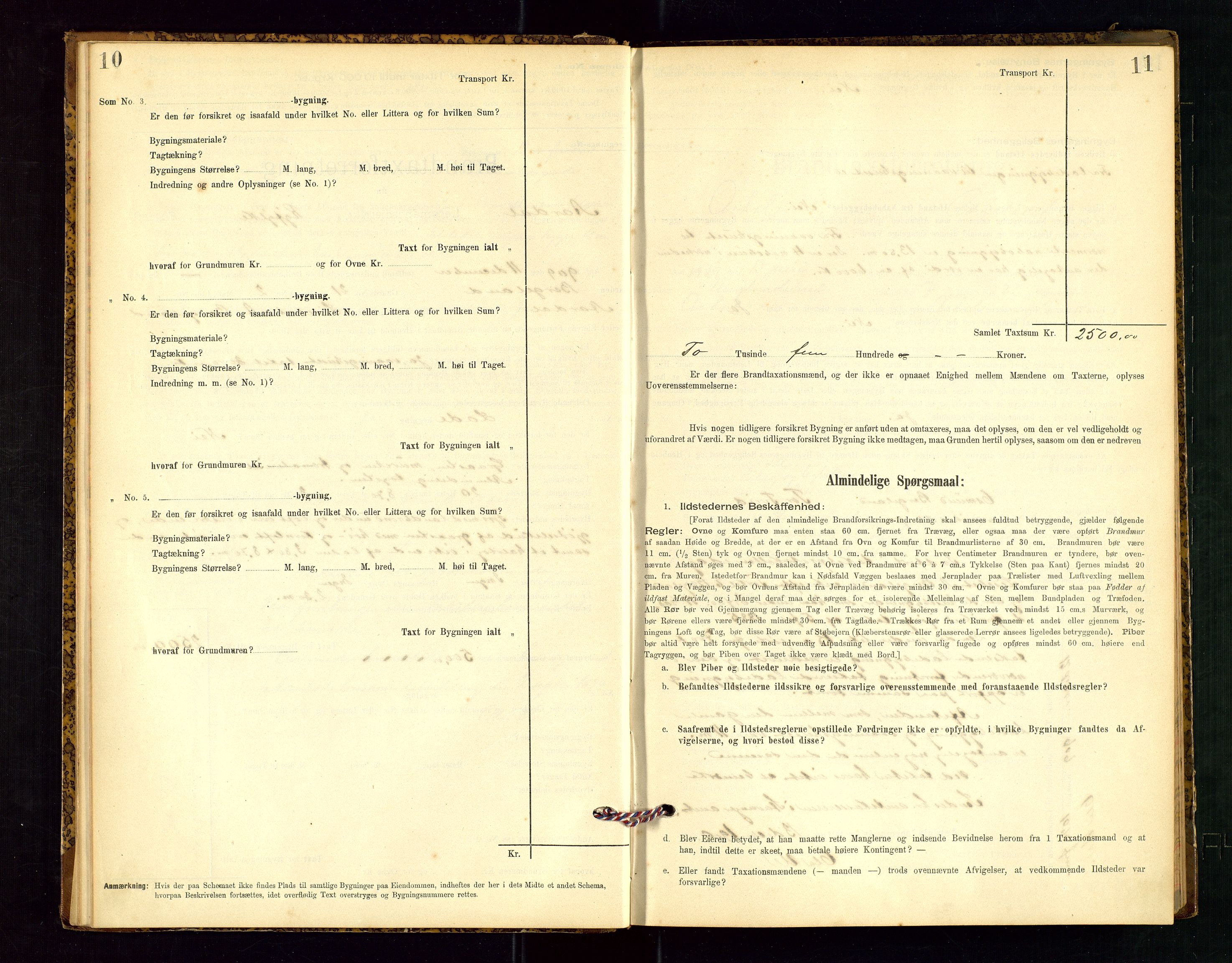 Årdal lensmannskontor, SAST/A-100453/Gob/L0001: "Brandtaxationsprotokol", 1897-1950, p. 10-11
