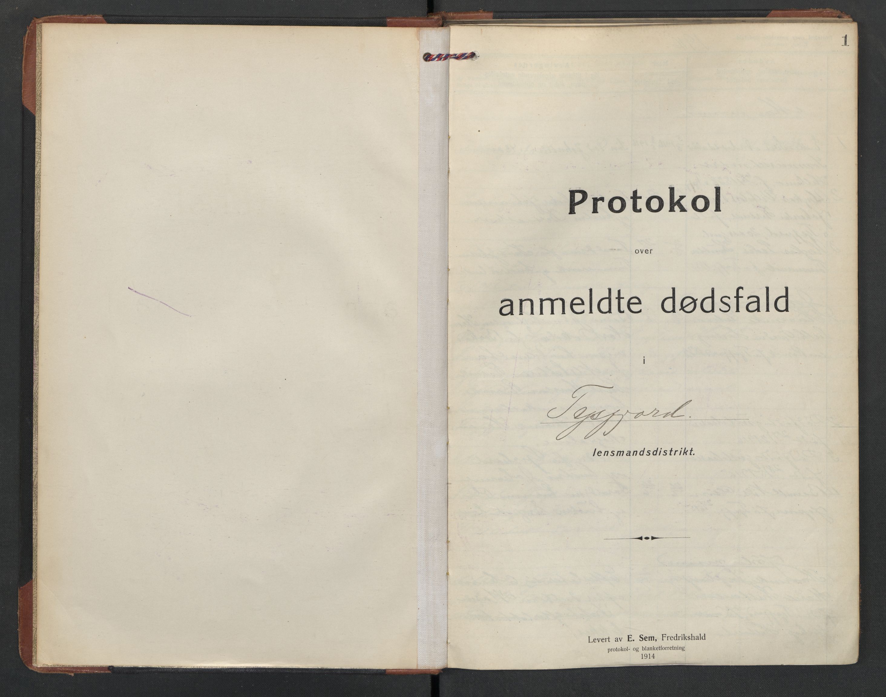 Tysfjord lensmannskontor, SAT/A-5713/1/02/L0034: Dødsfallsprotokoll, 1916-1933, p. 1