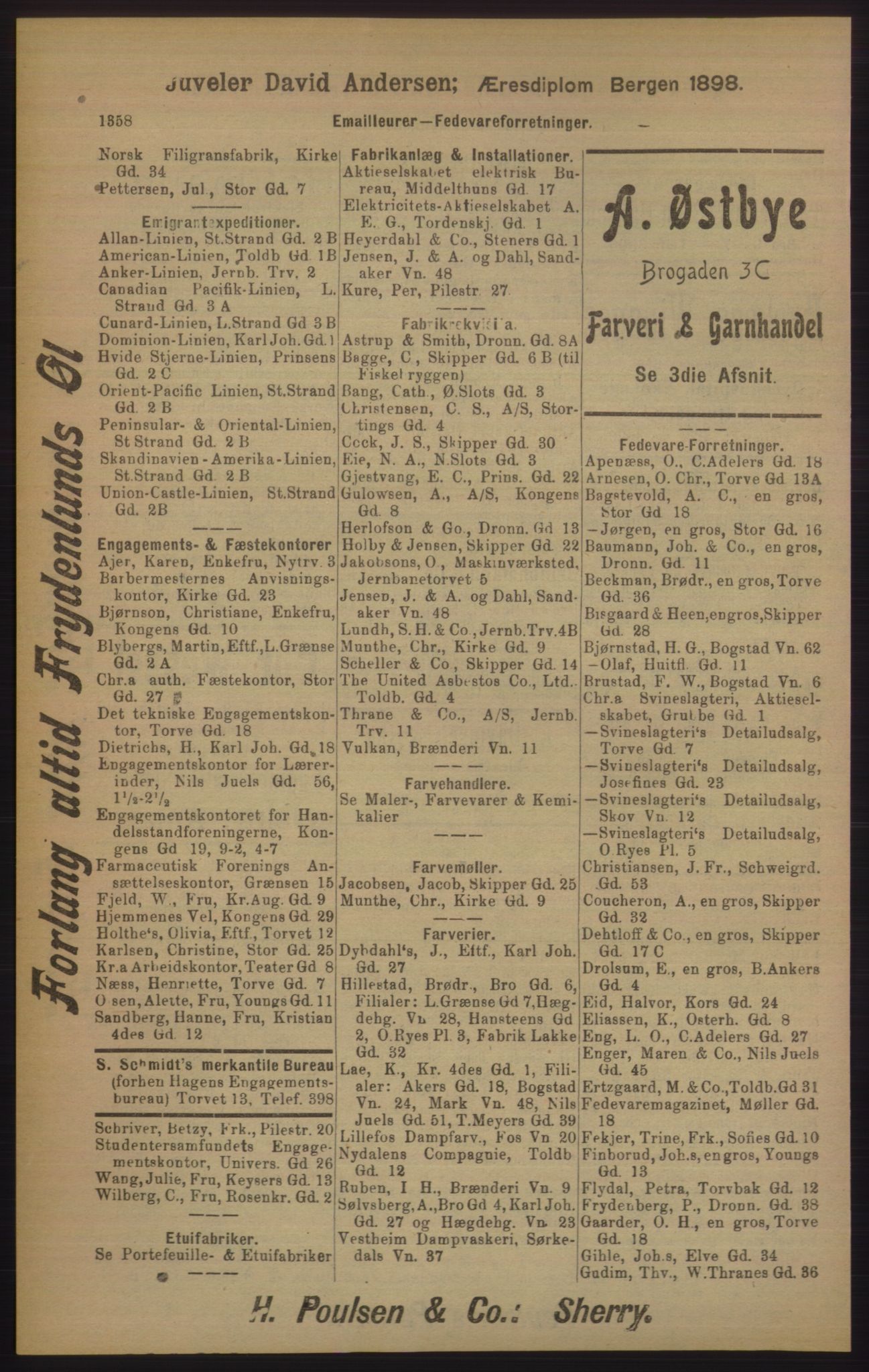 Kristiania/Oslo adressebok, PUBL/-, 1905, p. 1358