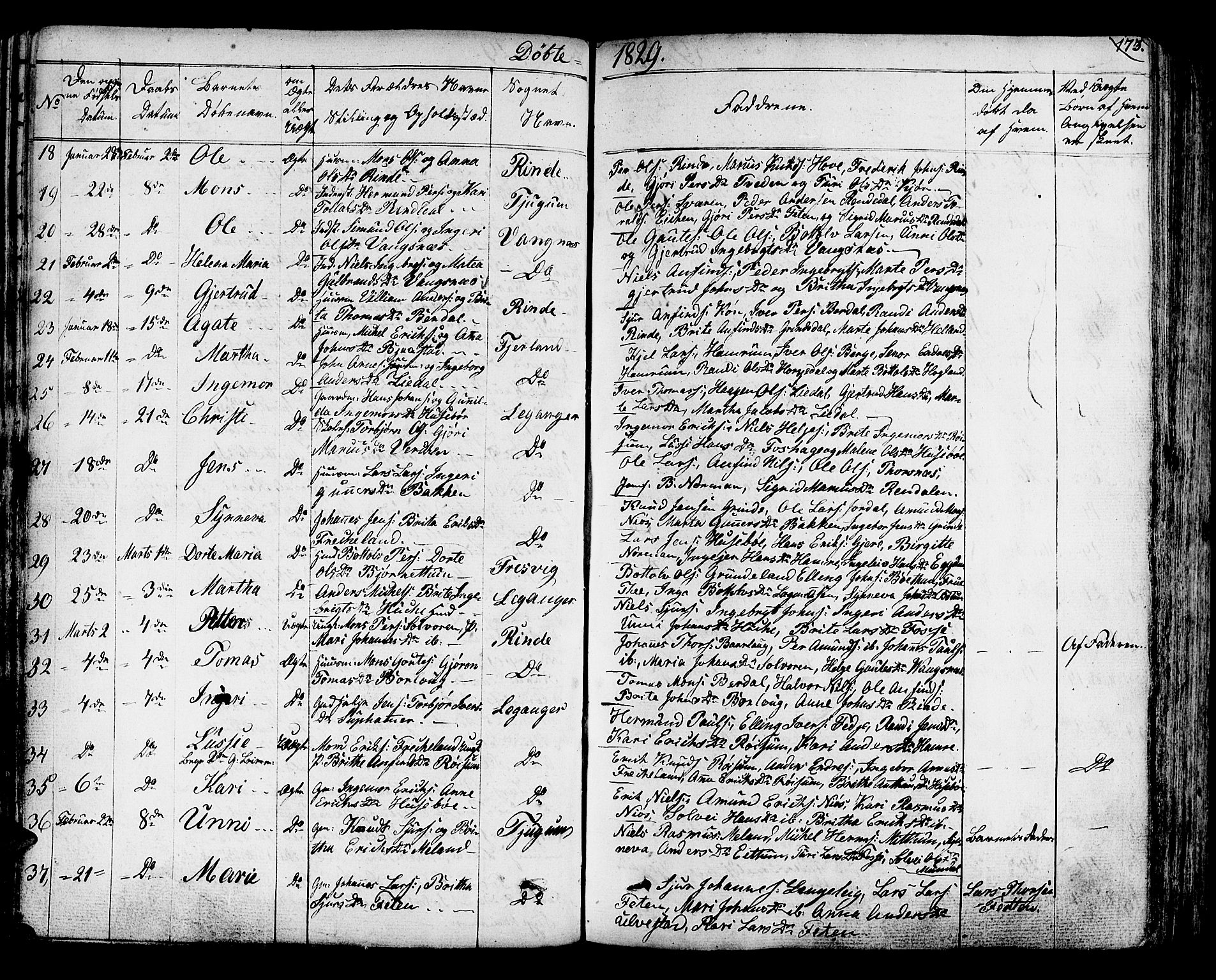 Leikanger sokneprestembete, SAB/A-81001: Parish register (official) no. A 6, 1810-1838, p. 173