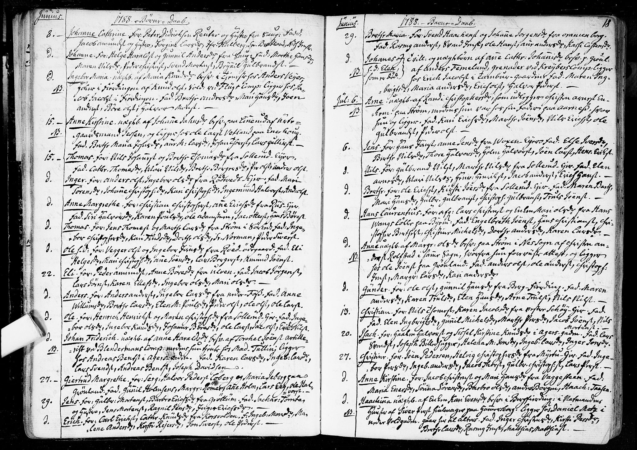 Aker prestekontor kirkebøker, SAO/A-10861/F/L0010: Parish register (official) no. 10, 1786-1809, p. 18