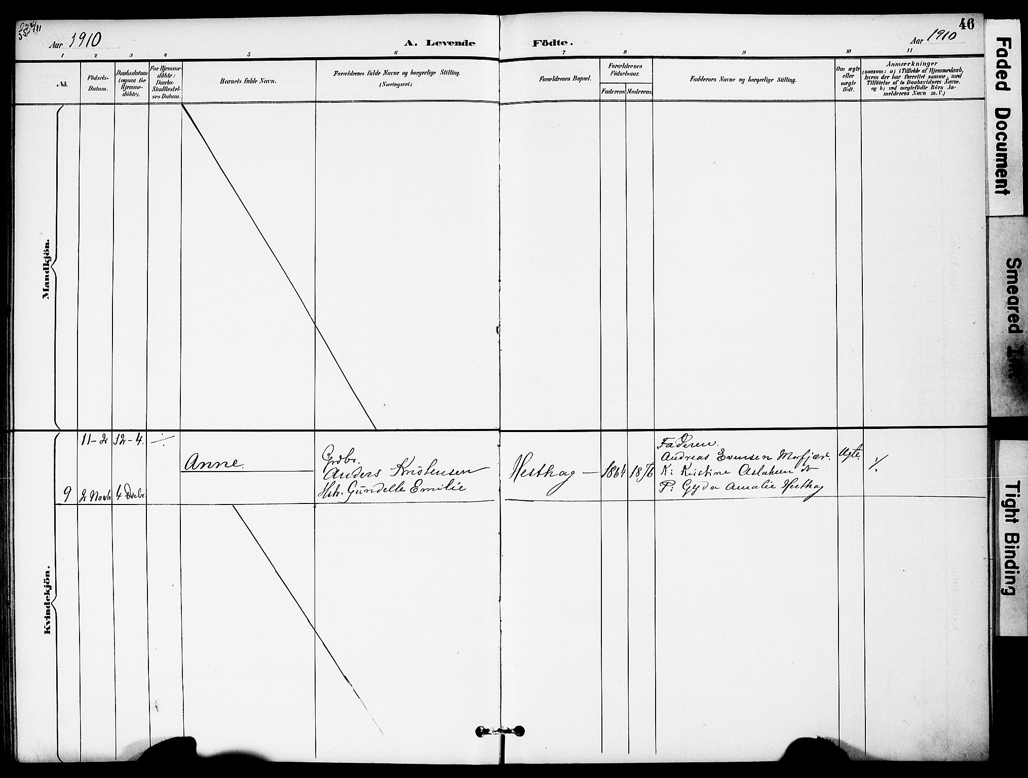 Austre Moland sokneprestkontor, AV/SAK-1111-0001/F/Fa/Fab/L0002: Parish register (official) no. A 2, 1894-1919, p. 46